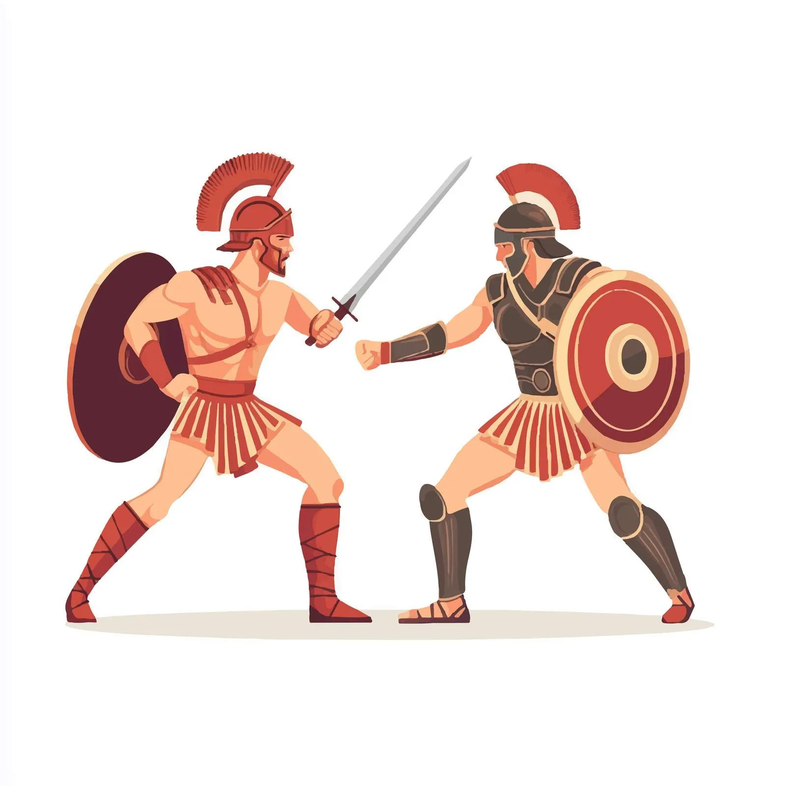 Ancient Roman Gladiators Battle Illustration — free download from Dotvec
