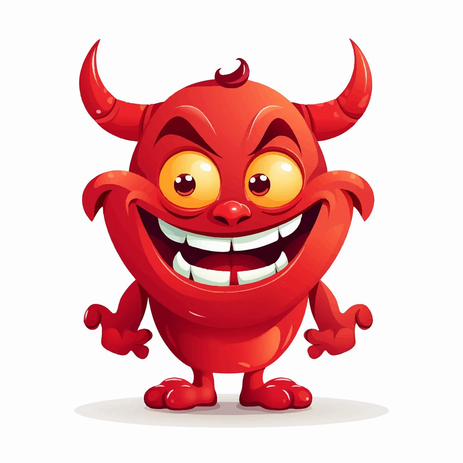Smiling Red Devil Vector Illustration – free vector humor image from Dotvec