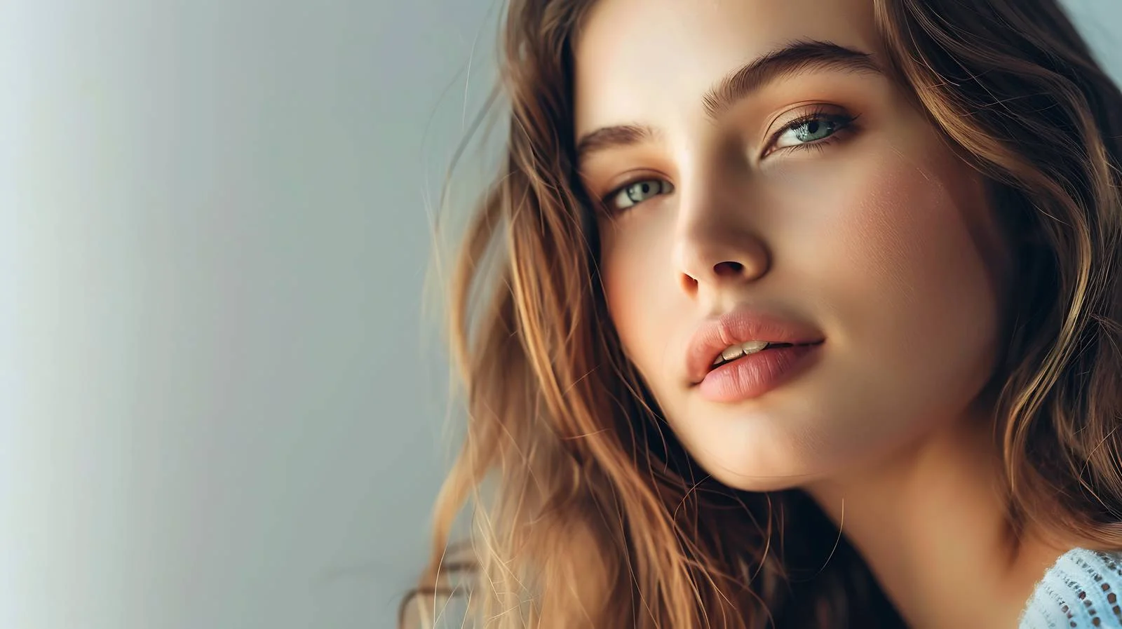 Elegant Portrait of Young Lady on Grey — free download from Dotvec