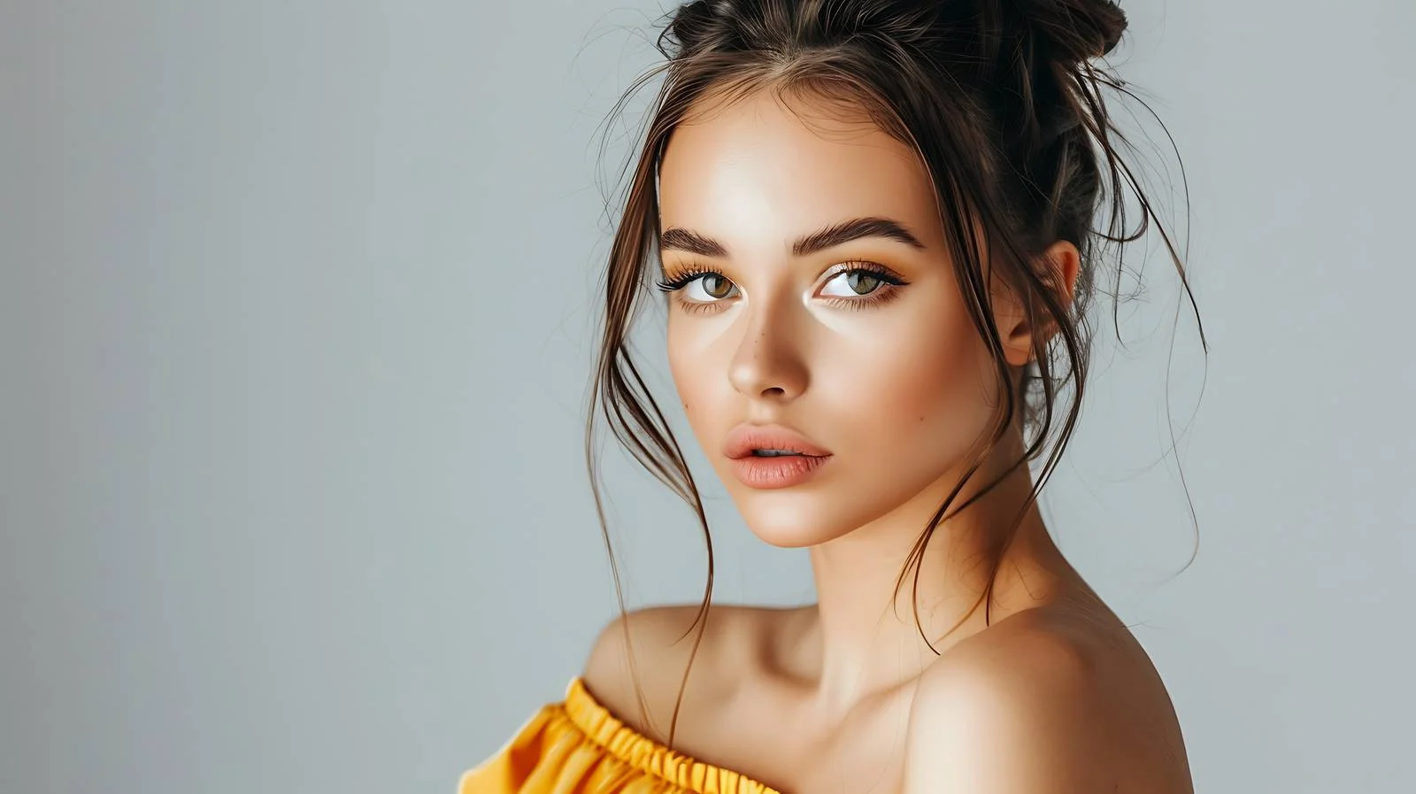 Elegant Young Lady in Stylish Gray Portrait — free download from Dotvec