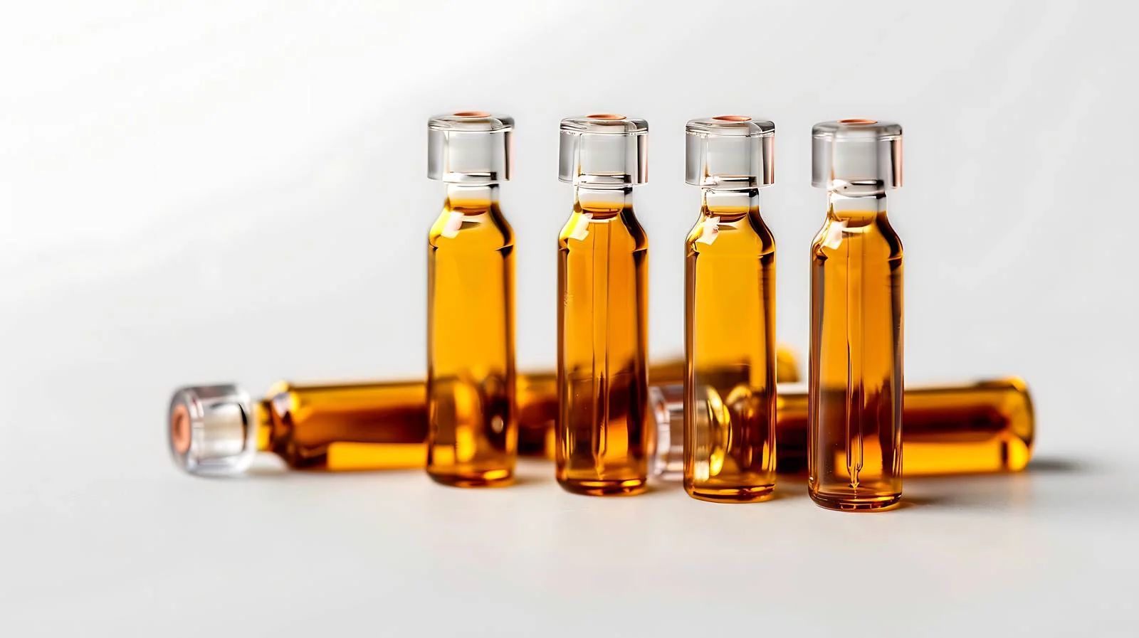 Glass Ampules on Brown Background — free download from Dotvec