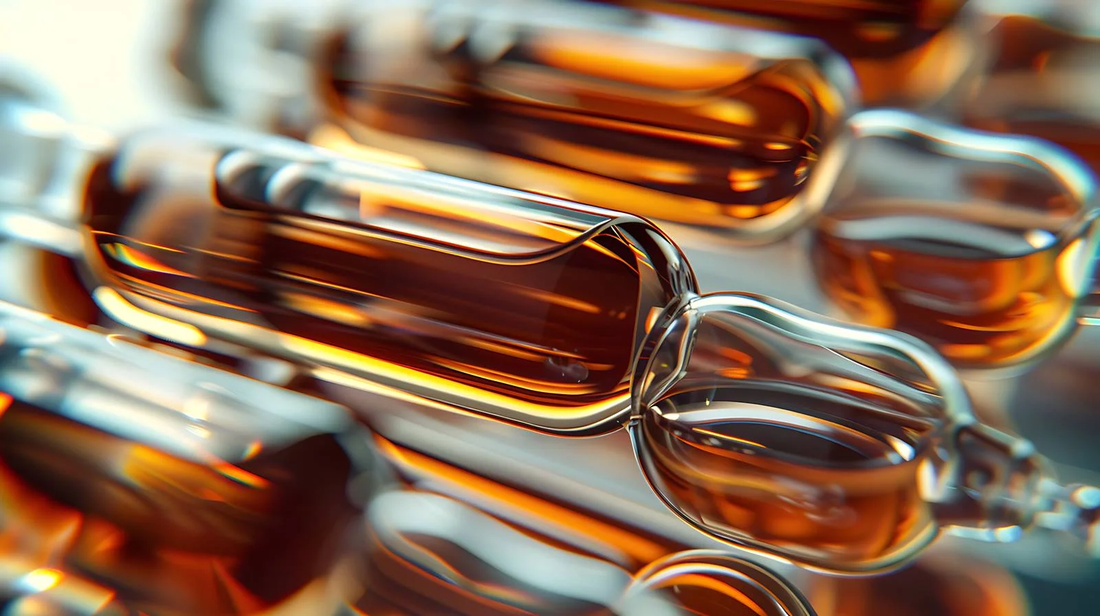 Glass Ampules on Brown Background — free download from Dotvec