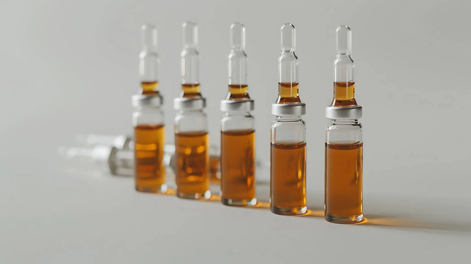 Glass Ampules on Brown Background — free download from Dotvec