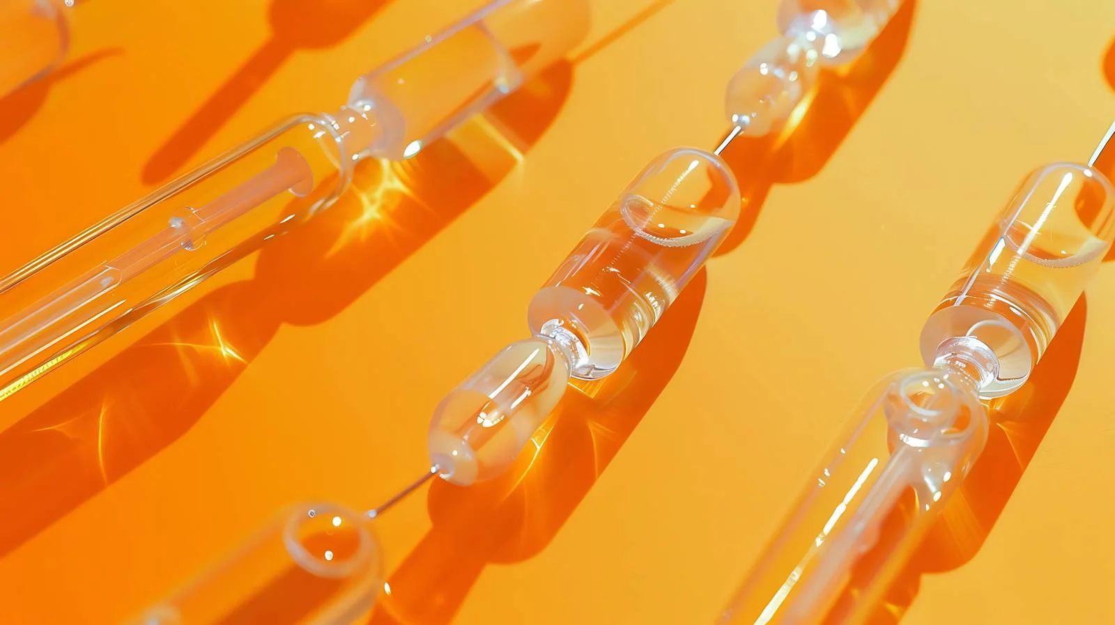 Glass Ampules on Orange Background — free download from Dotvec
