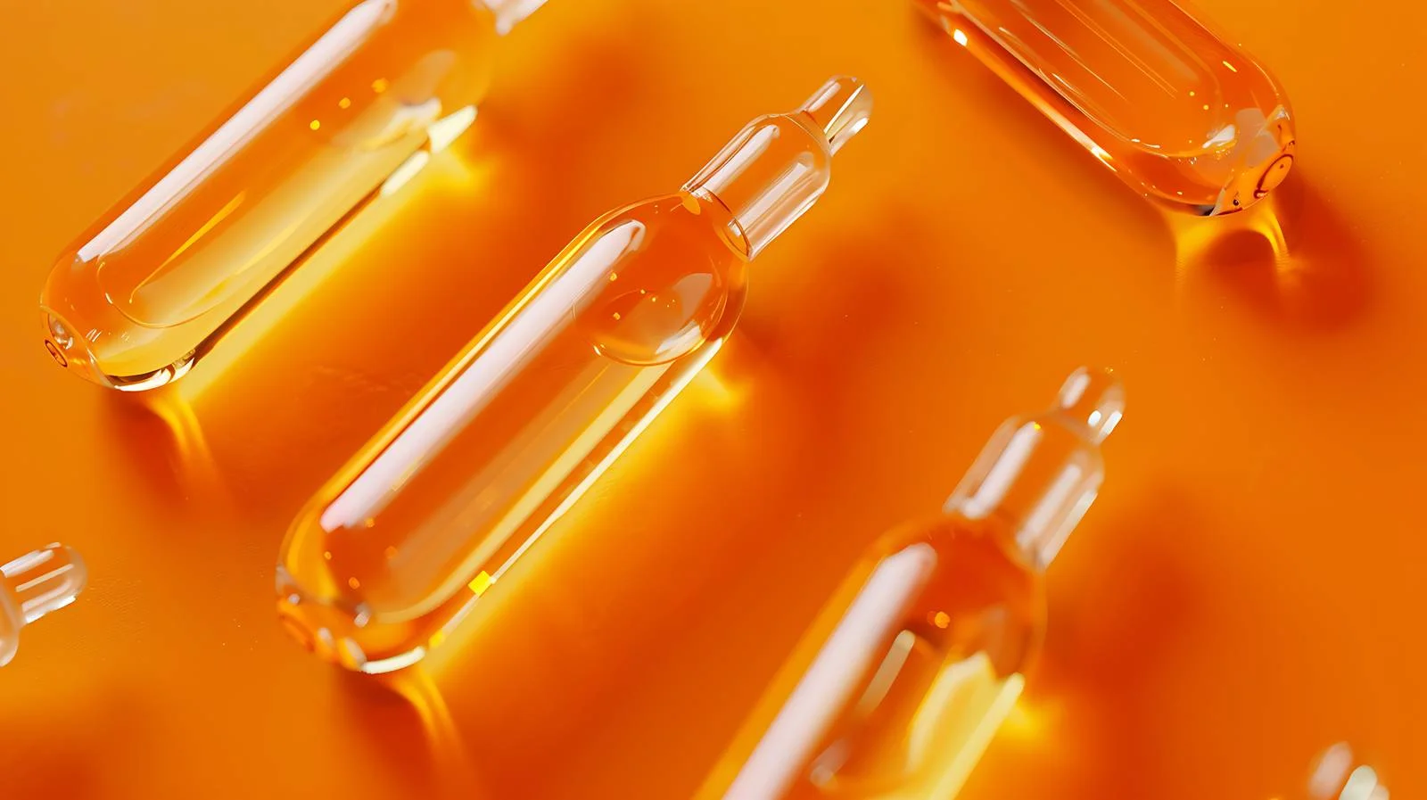 Glass Ampules on Orange Background — free download from Dotvec