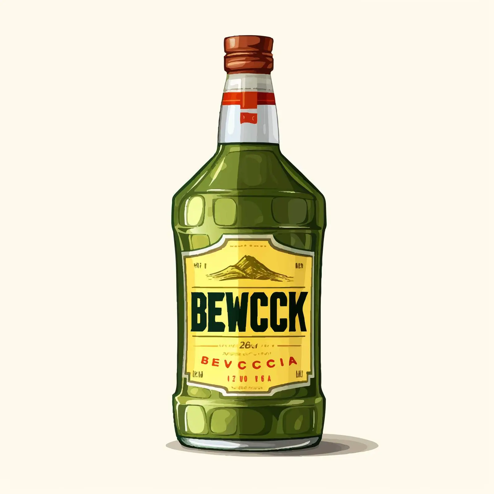 Traditional Czech Becherovka Glass Bottle Vector – free tasting image from Dotvec