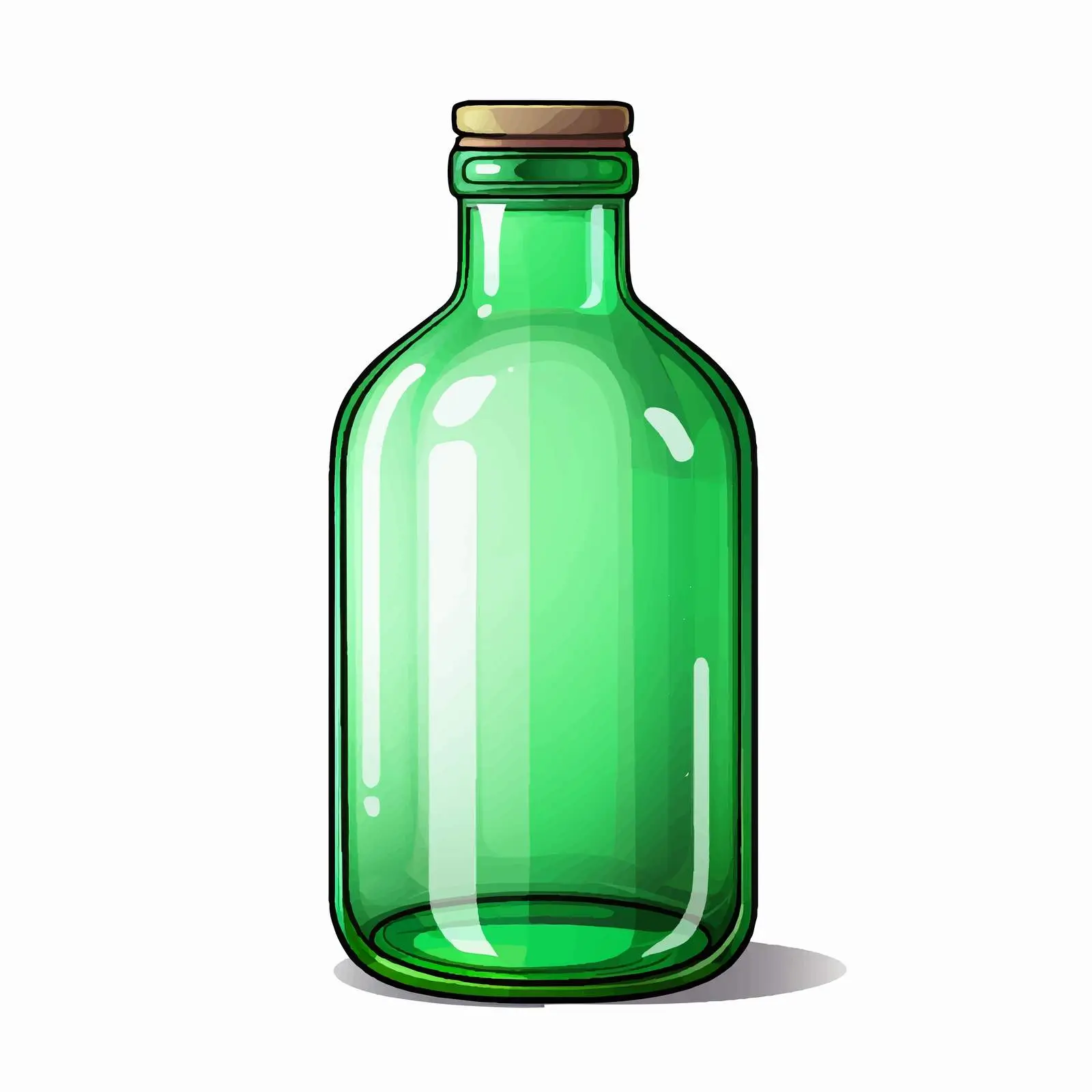 Cartoon Glass Bottle on White Background — free download from Dotvec