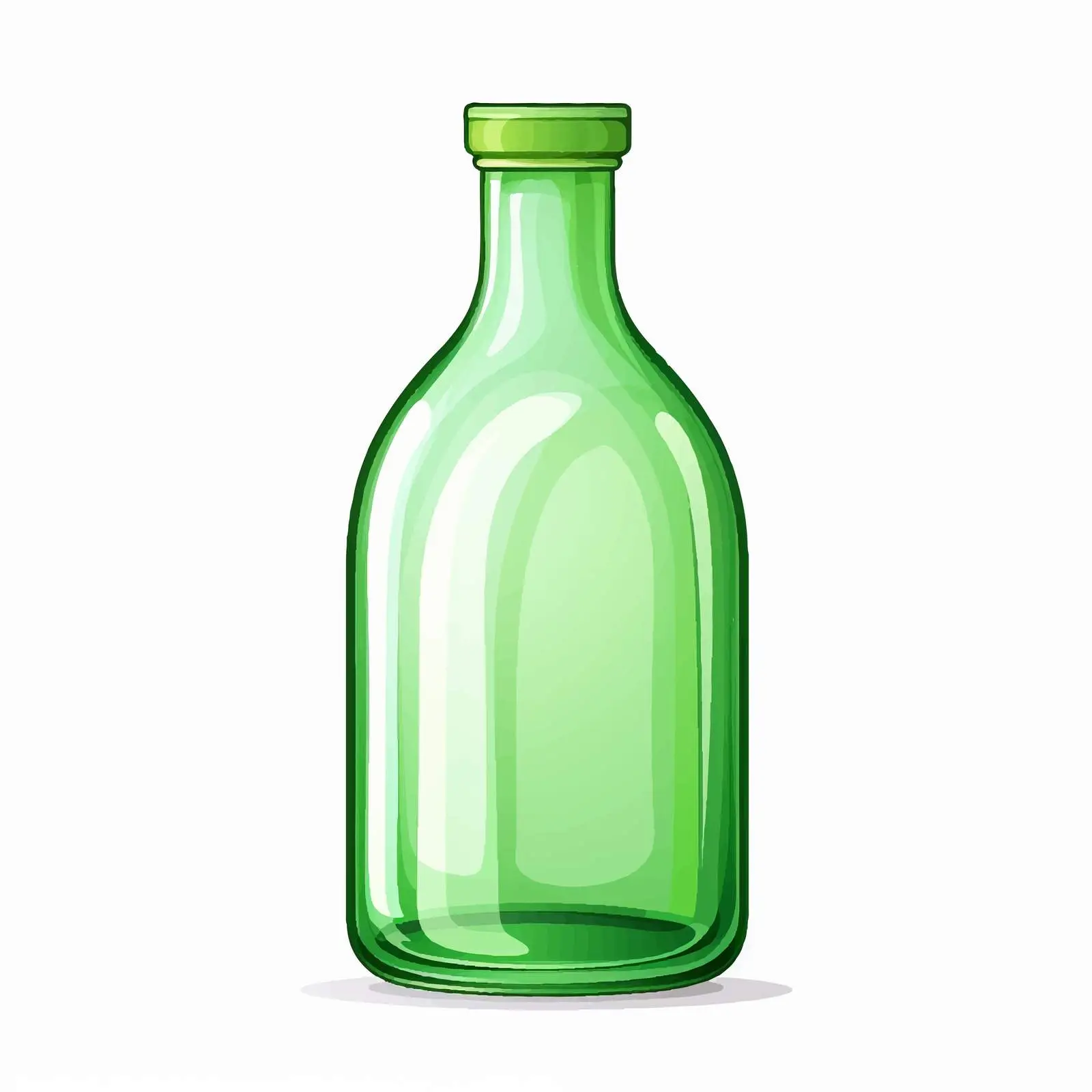 Cartoon Glass Bottle on White Background Vector — free download from Dotvec