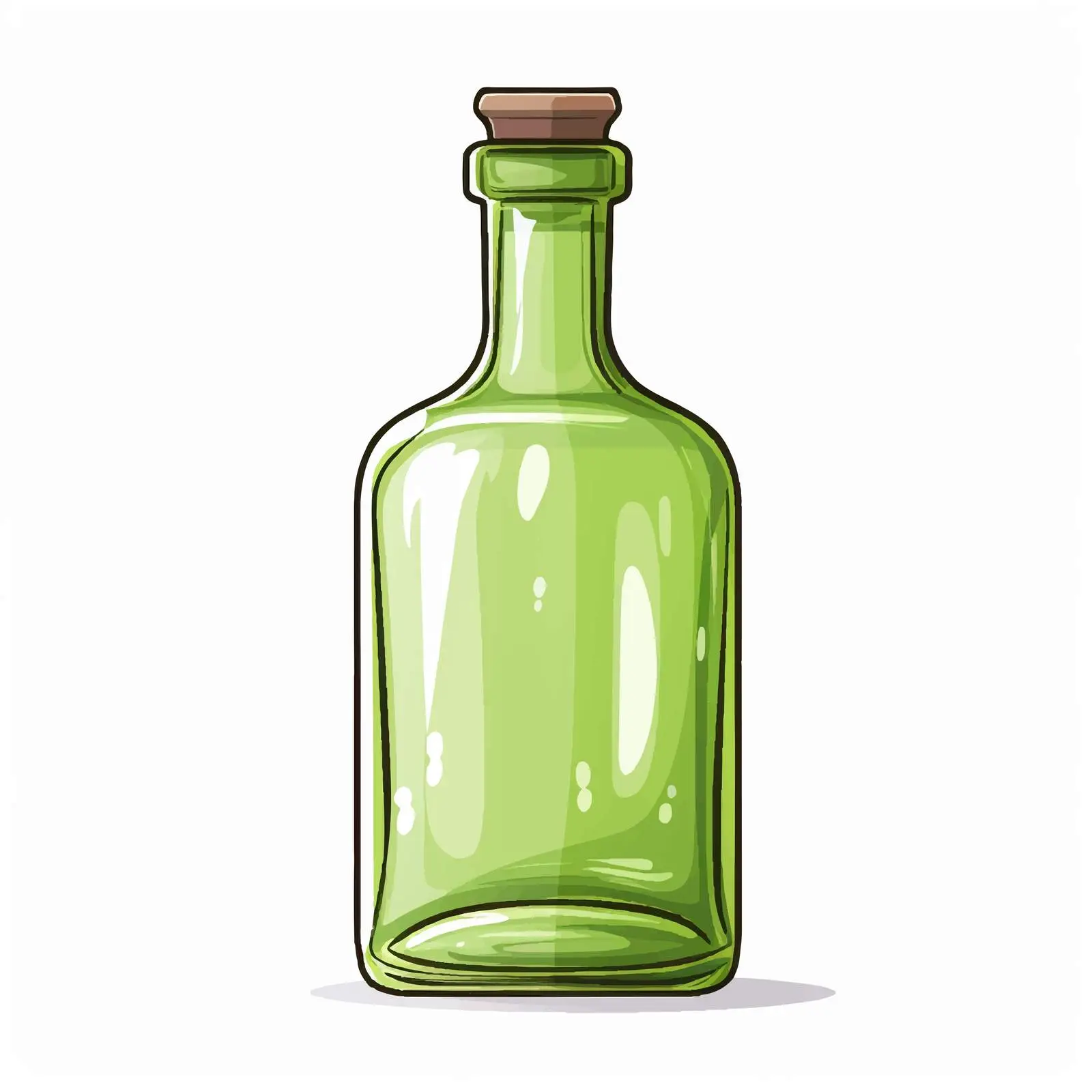 Cartoon Glass Bottle on White Background Vector — free download from Dotvec