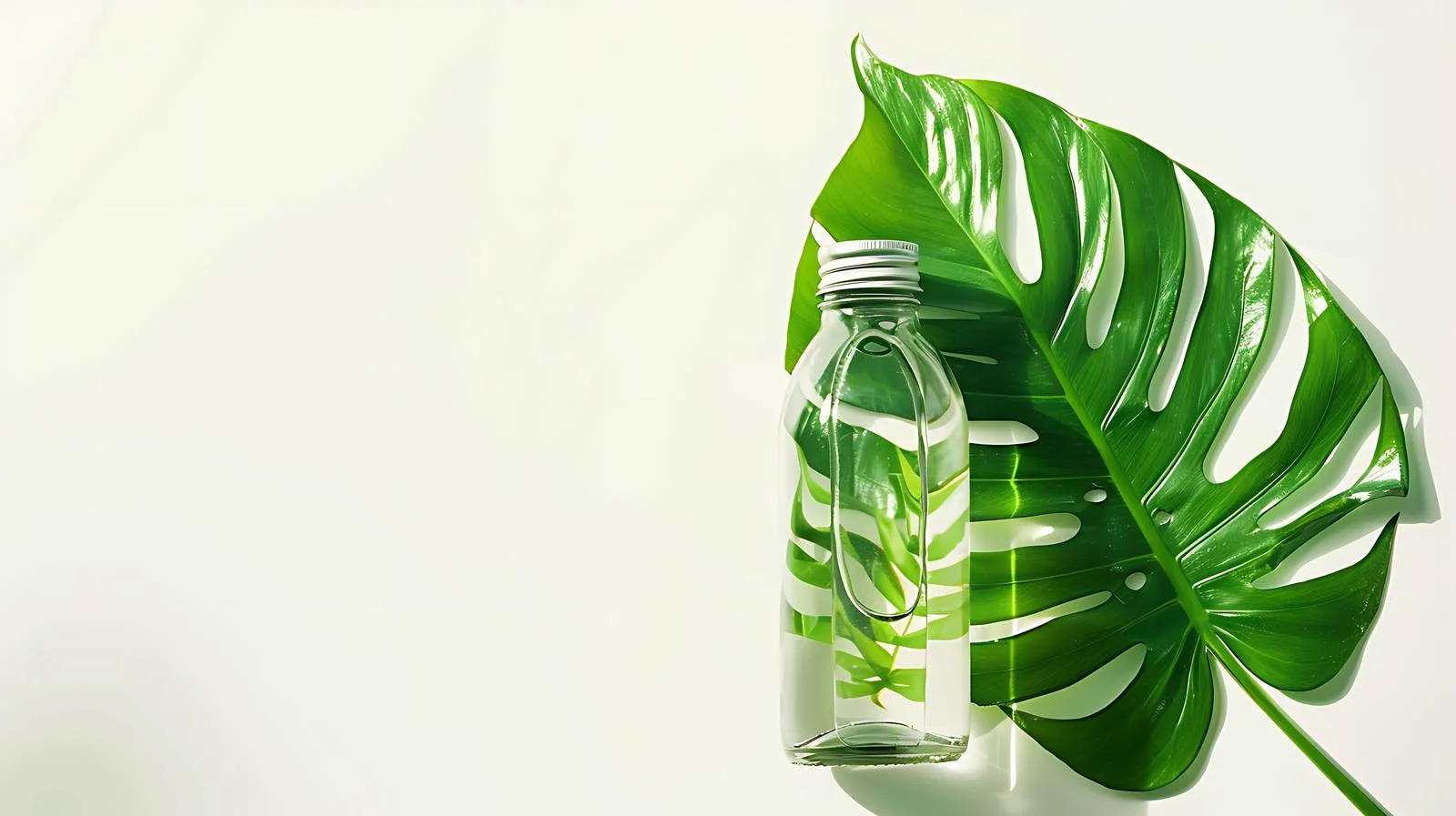 Tropical Monstera Bottle Display — free download from Dotvec