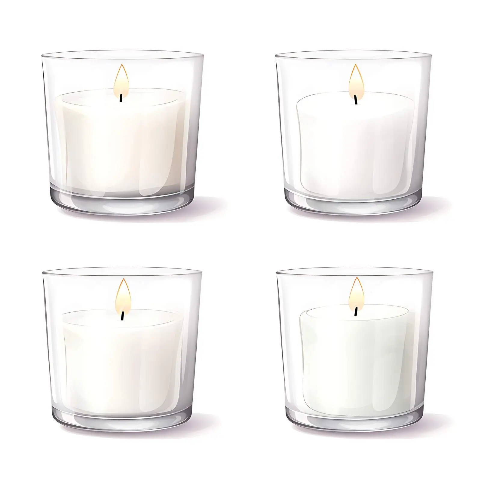 White Wax Candles in Classic Glass Holders — free download from Dotvec