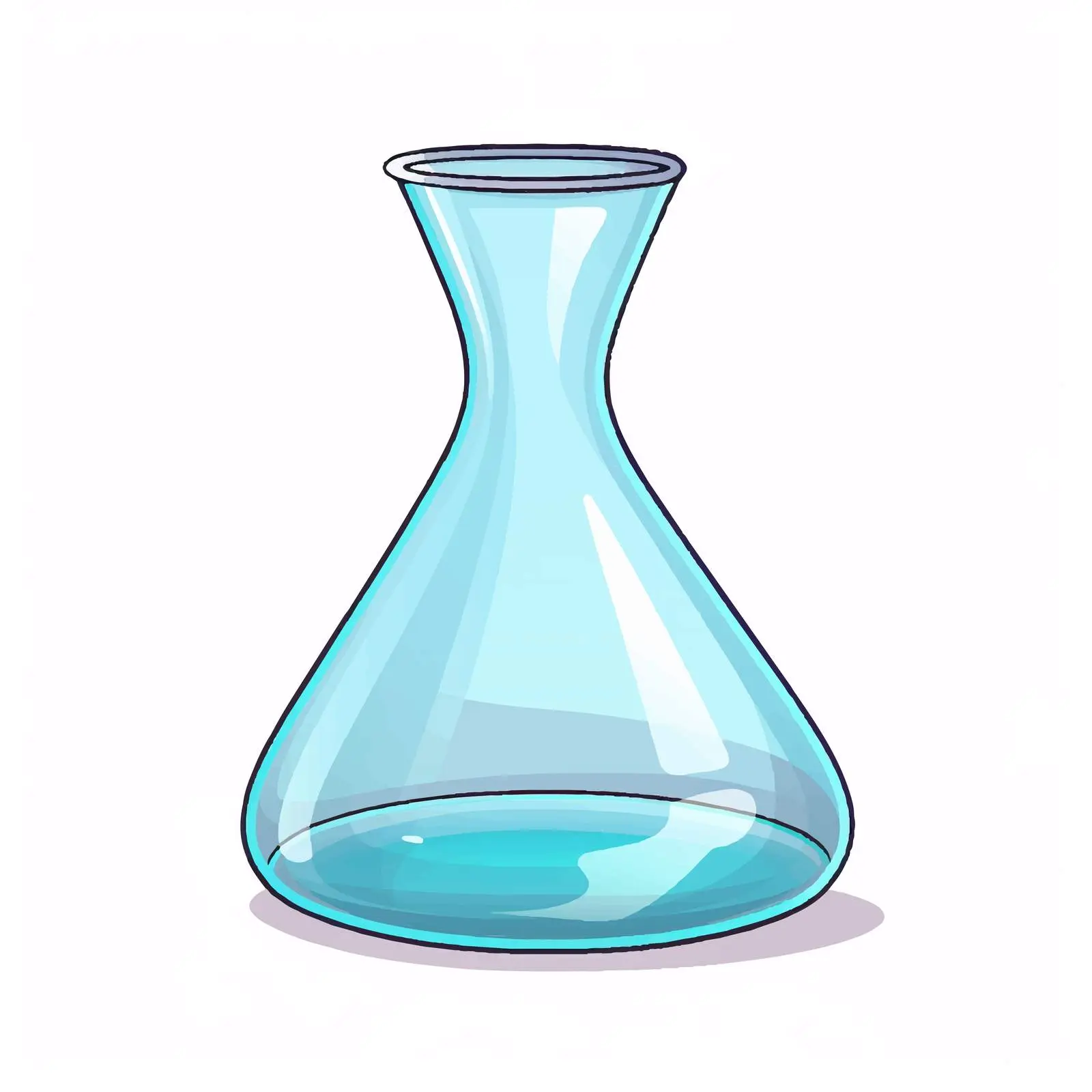Cartoon Glass Funnel Vector Line Illustration – free fluid image from Dotvec