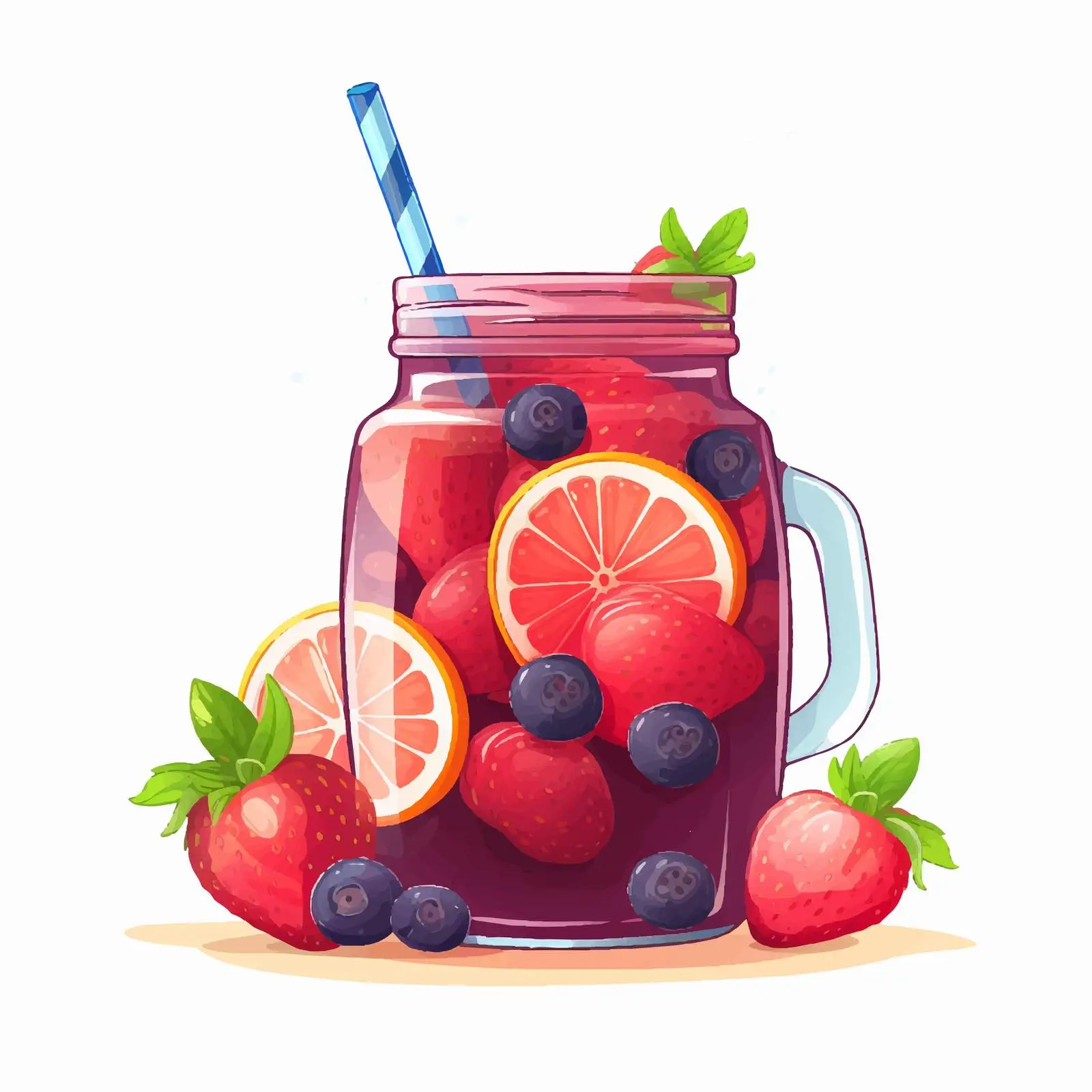 Refreshing Berry Smoothie in Glass Jar — free download from Dotvec