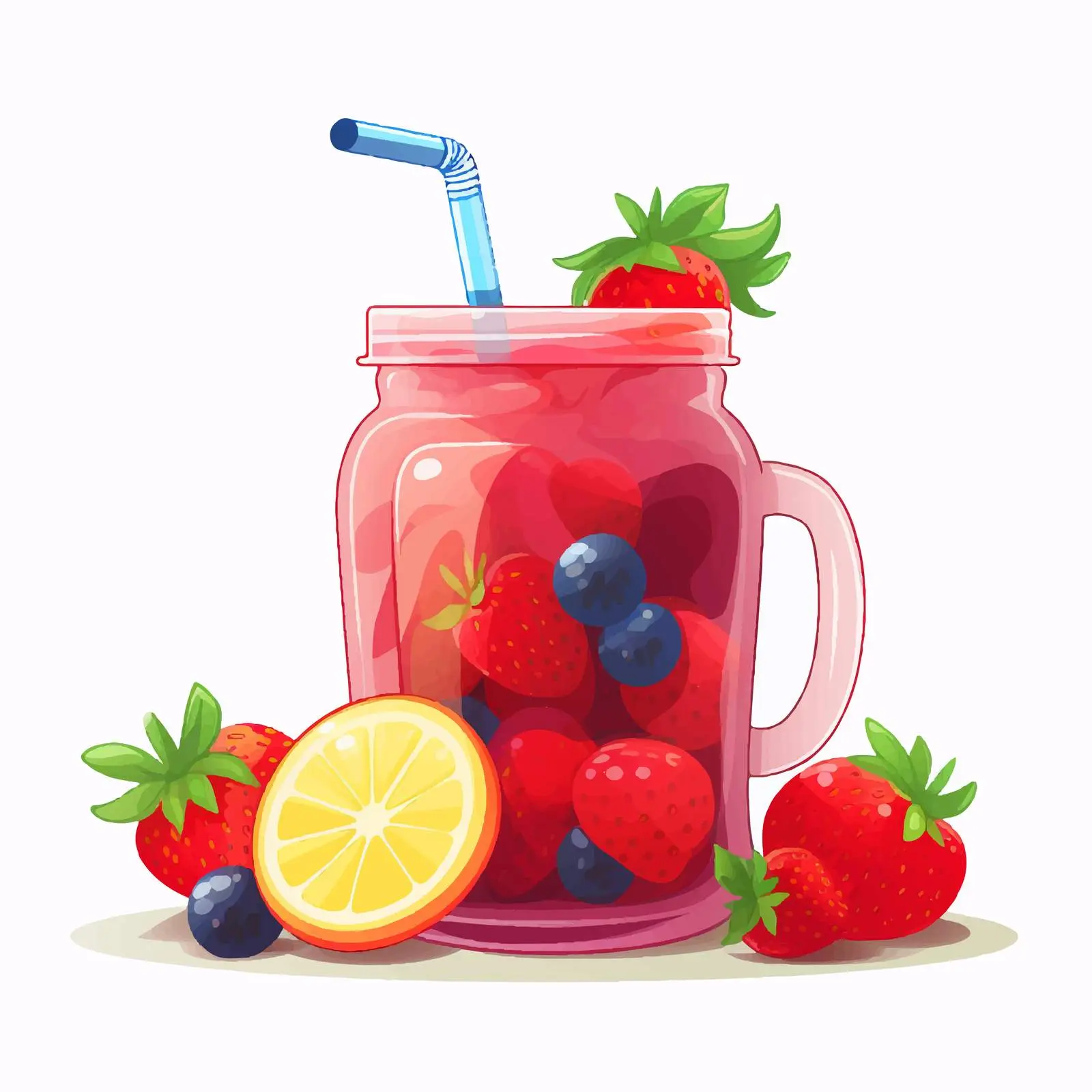 Berry Smoothie in Glass Jar for Summer — free download from Dotvec
