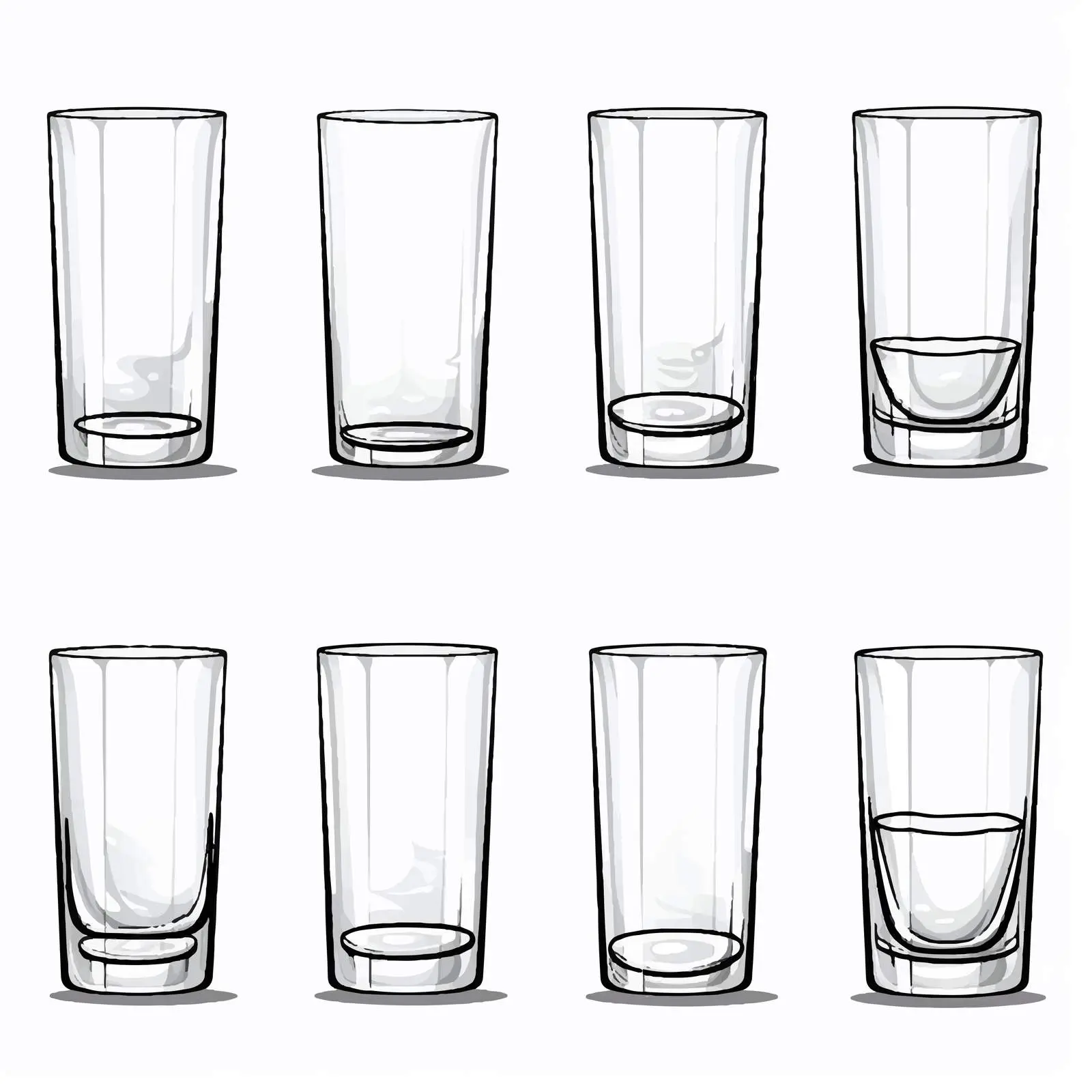 Glass Line Vector Illustration on White Background — free download from Dotvec