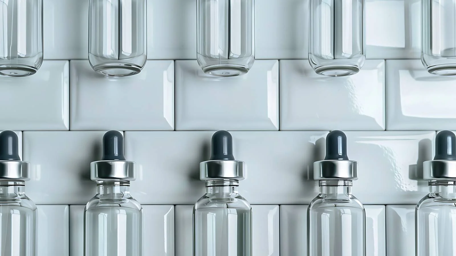 Medical Ampules on White Tile Background — free download from Dotvec