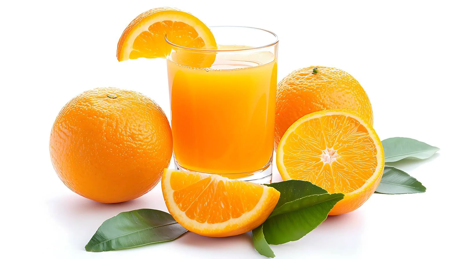 Orange Juice and Fruit on White — free download from Dotvec