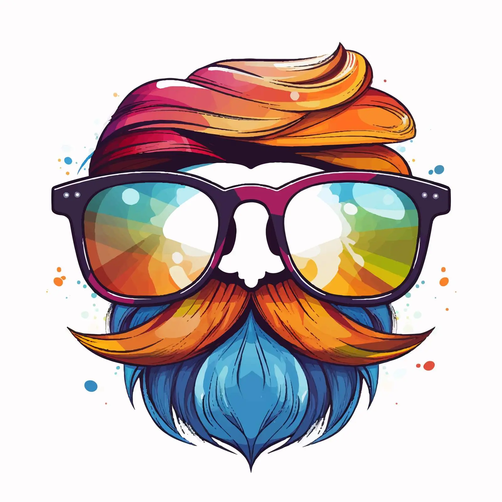 Hipster Glasses Cartoon Vector Illustration — free download from Dotvec