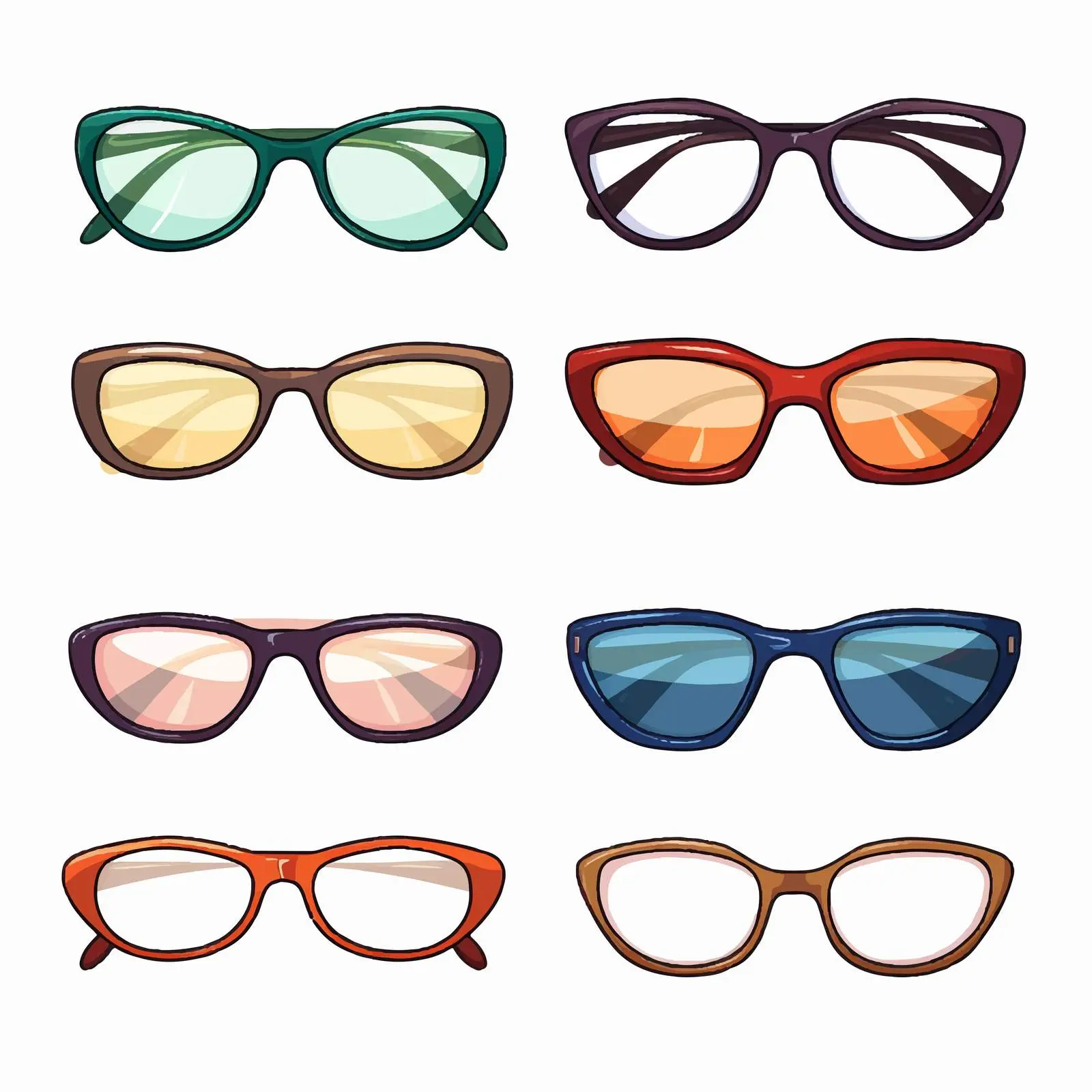 Stylish Glasses Vector Illustration on White Background – free optical image from Dotvec