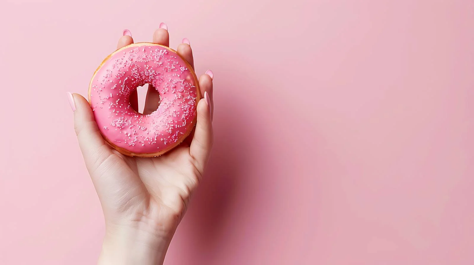 Feminine Hand Holding Glazed Donut — free download from Dotvec