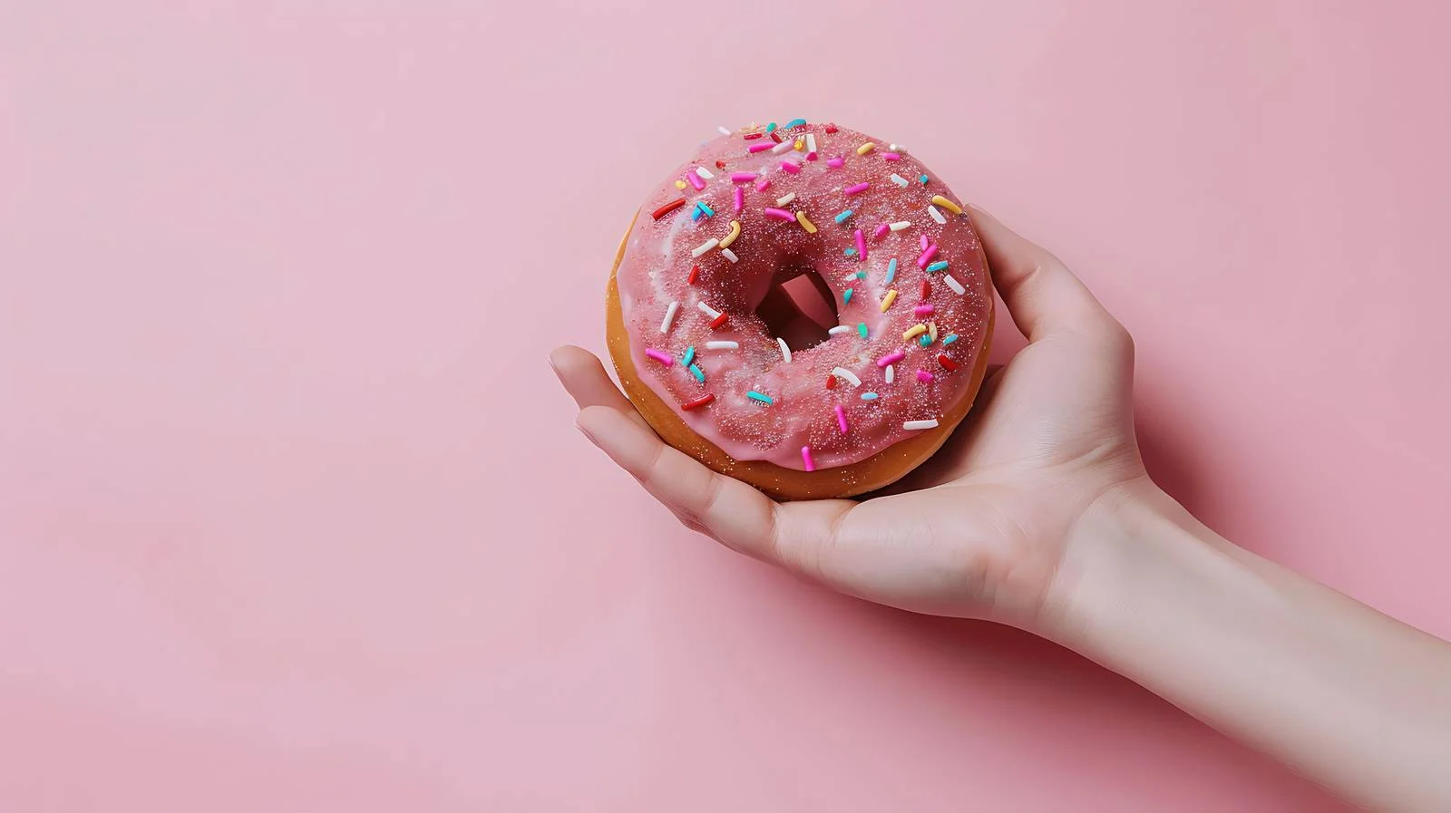 Delicious Glazed Donut in Hand — free download from Dotvec