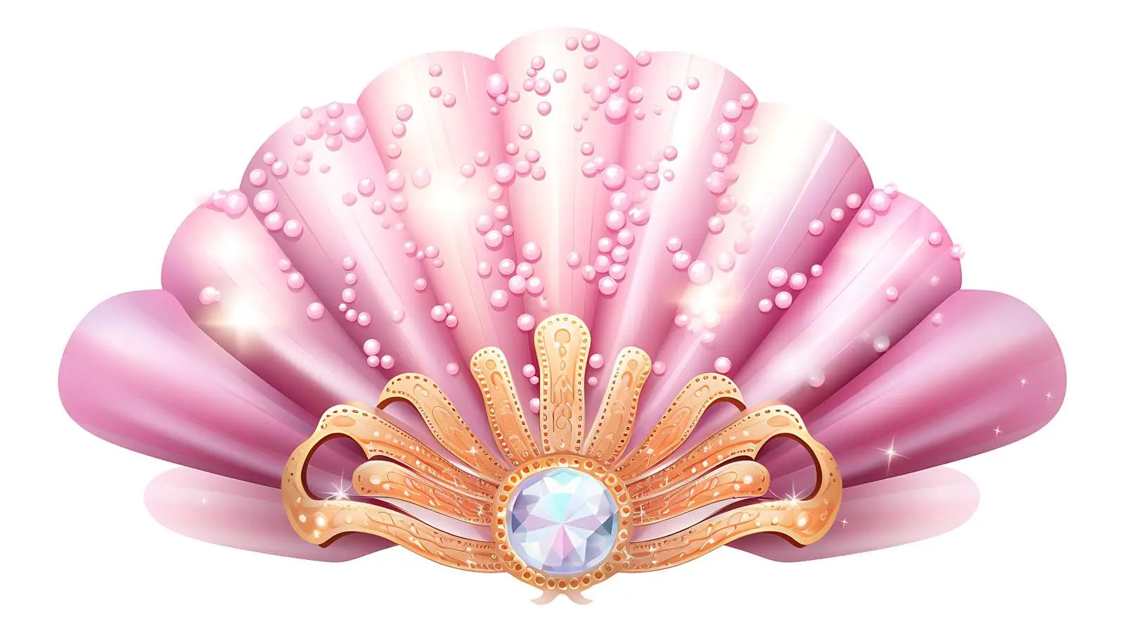 Sparkling Shell with Pearl Illustration — free download from Dotvec