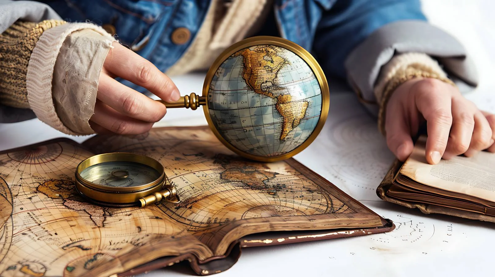 Global Compass Held in Hands — free download from Dotvec