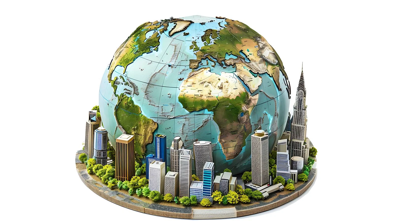 Global Route Map on City Background — free download from Dotvec