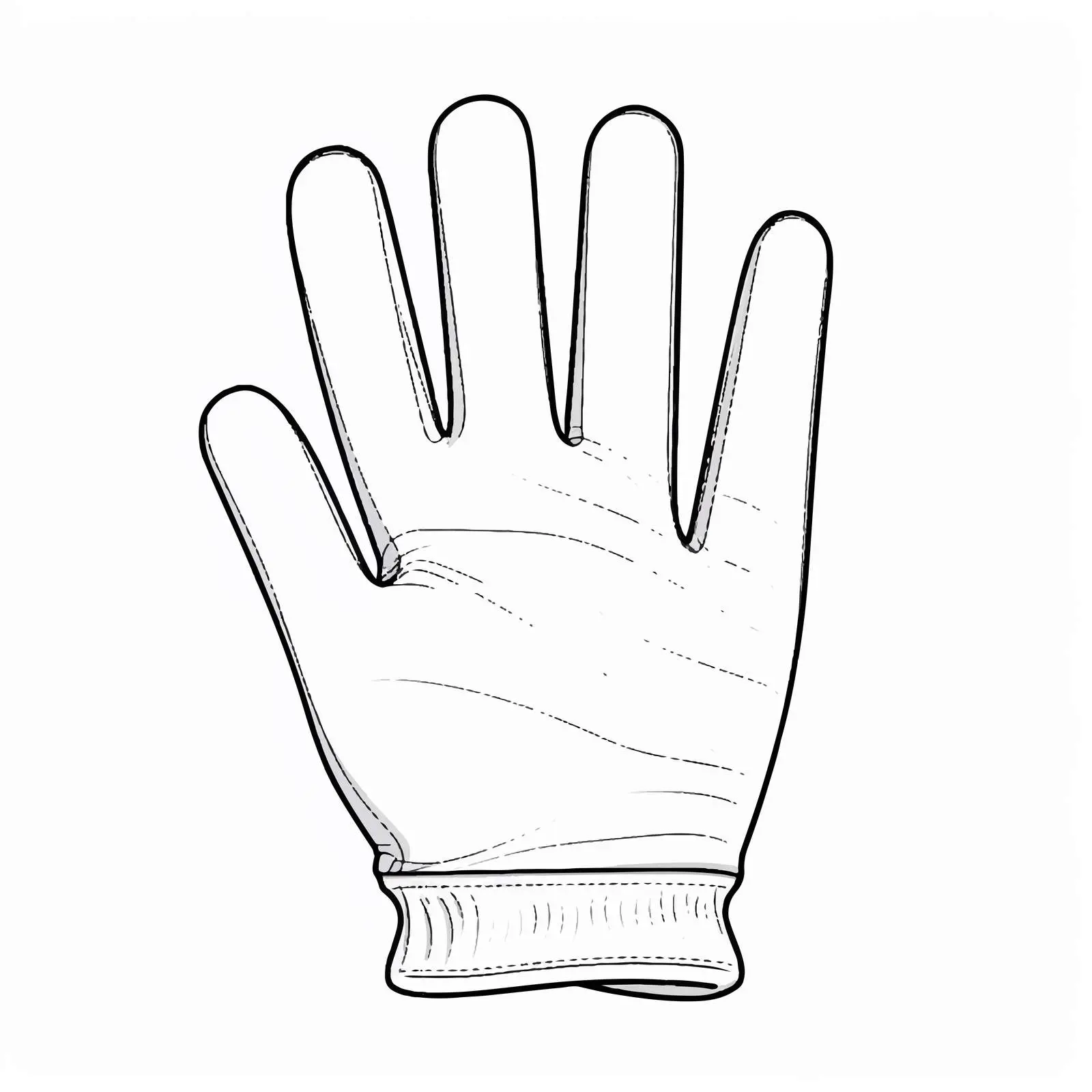 Outline Vector Illustration of a Glove – free protective gear image from Dotvec