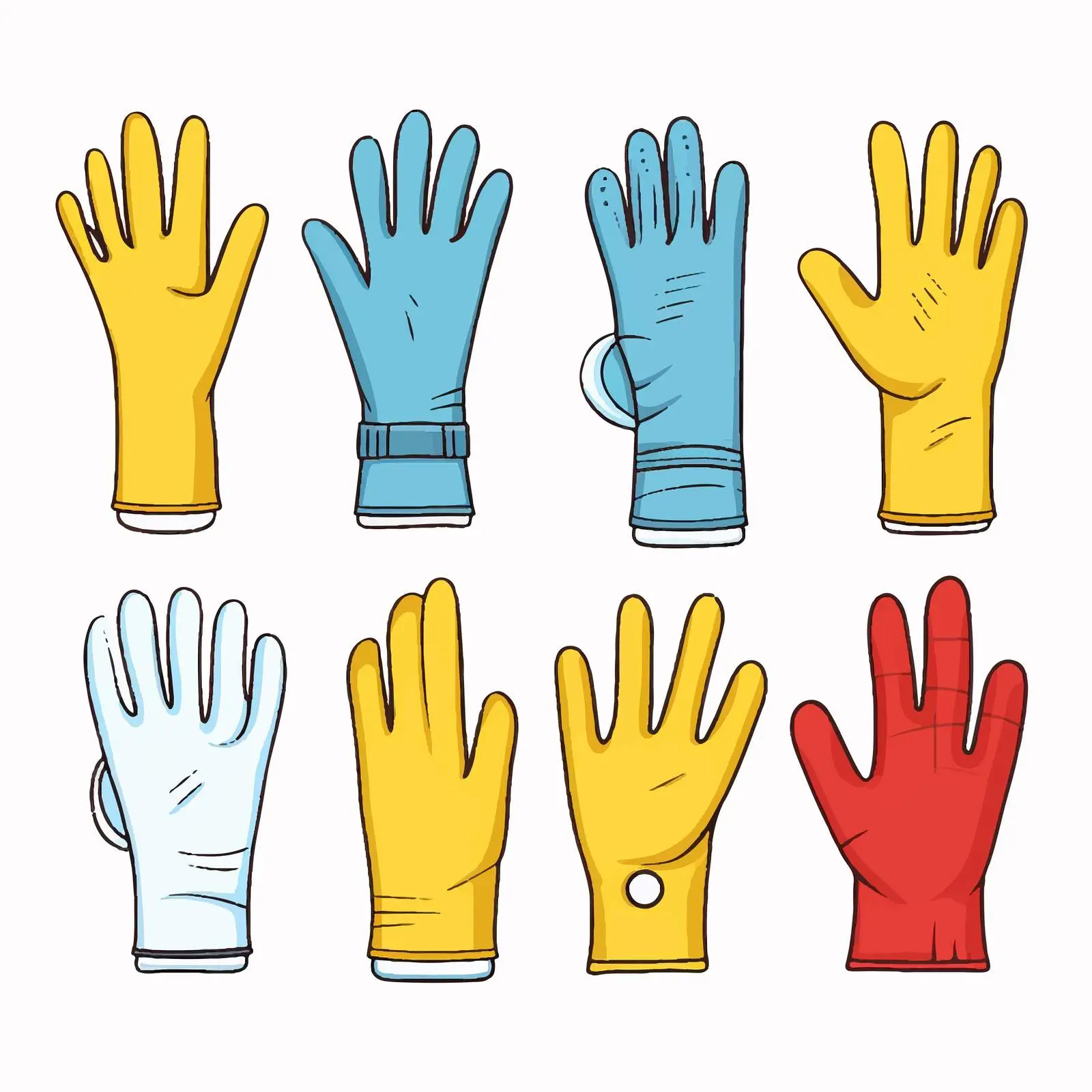 Vector Illustration of Isolated Gloves on White Background – free protective gear image from Dotvec