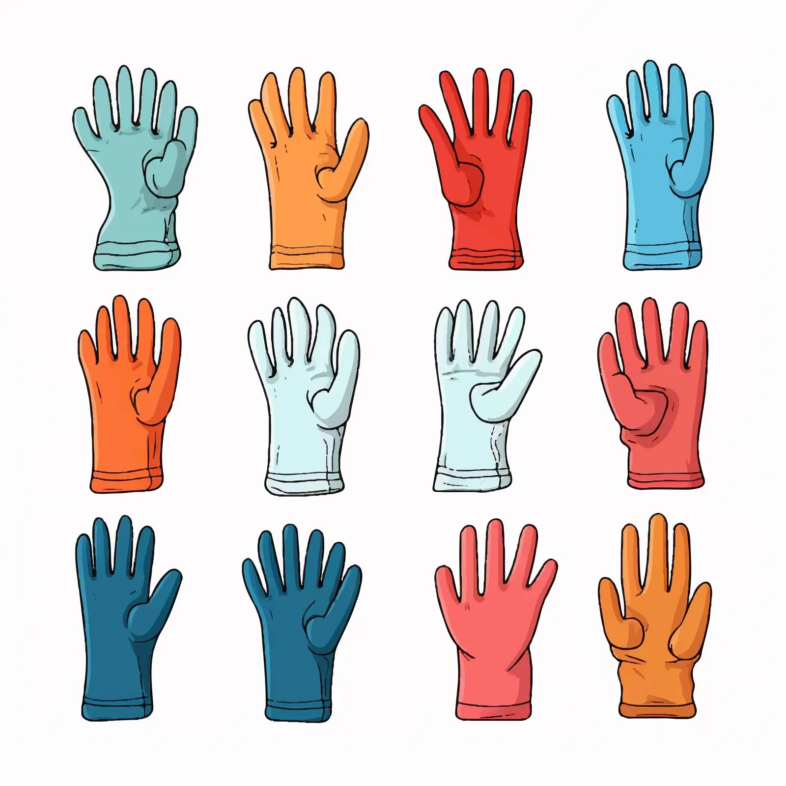 Vector Illustration of Isolated Gloves on White Background – free wearable art image from Dotvec