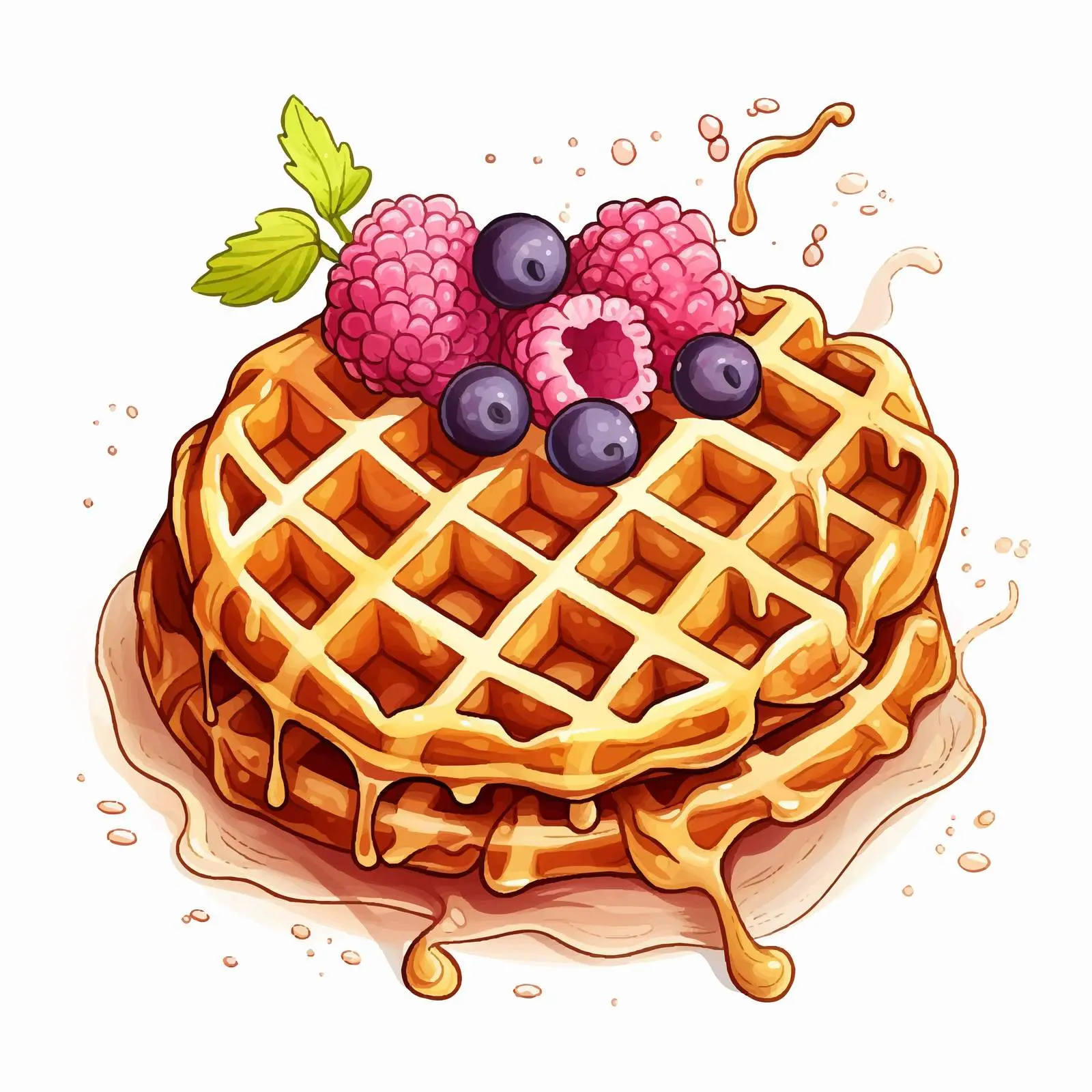 Appetizing Gluten-Free Waffles with Hand Lettering — free download from Dotvec