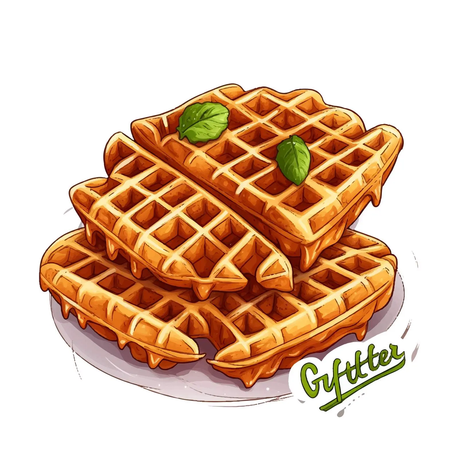 Gluten Free Waffles Hand Lettering Image — free download from Dotvec