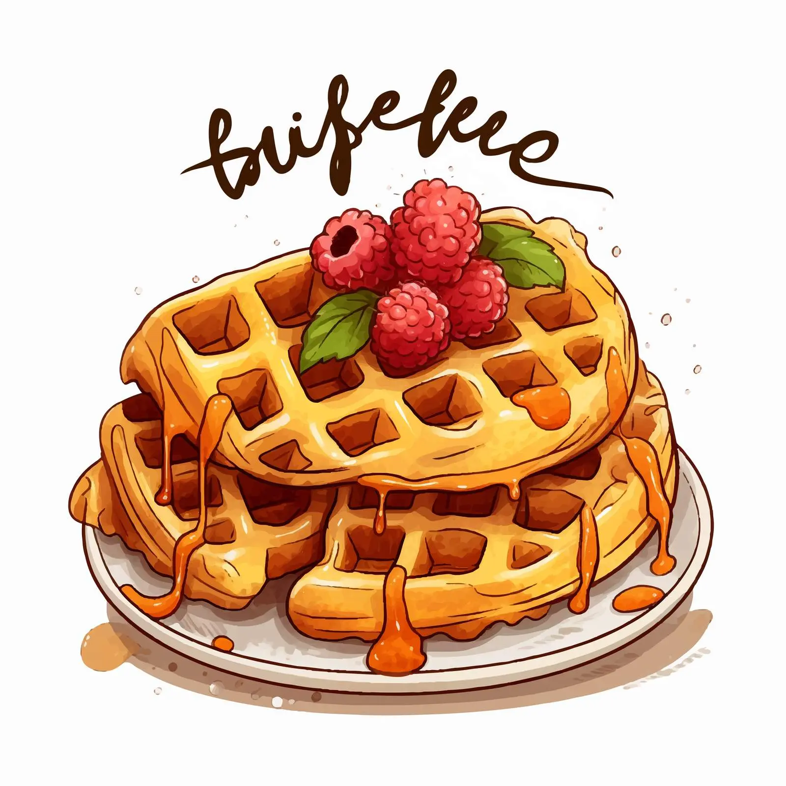 Gluten Free Hand Lettering Waffles in Hand — free download from Dotvec
