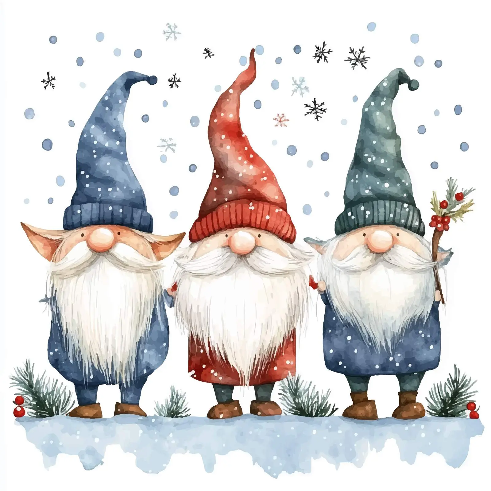 Funny Gnomes Parchment Banner Design – free avian art image from Dotvec