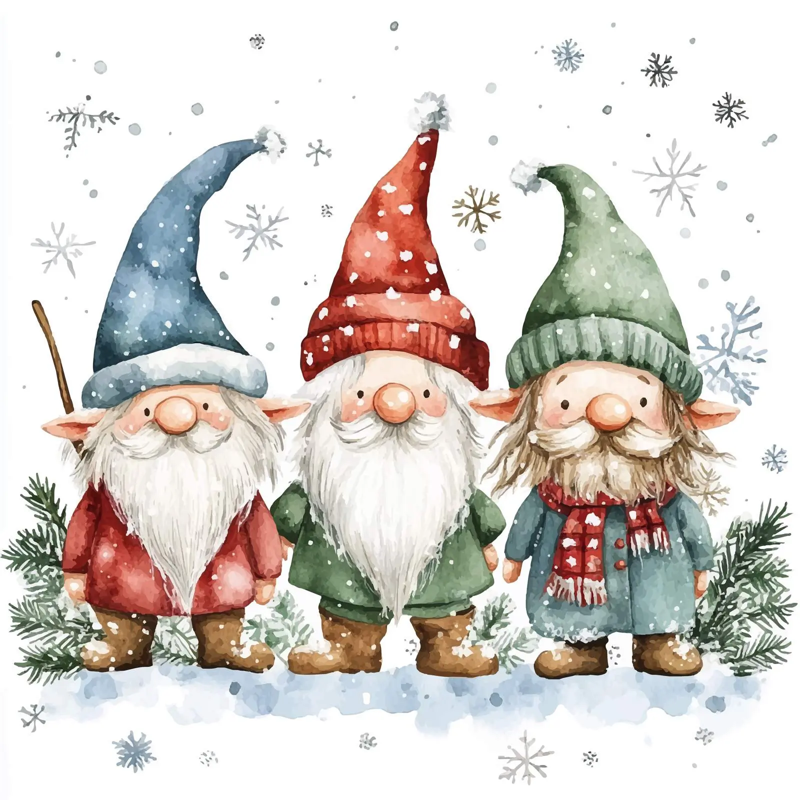 Funny Scandinavian Gnomes Parchment Banner – free childrens art image from Dotvec
