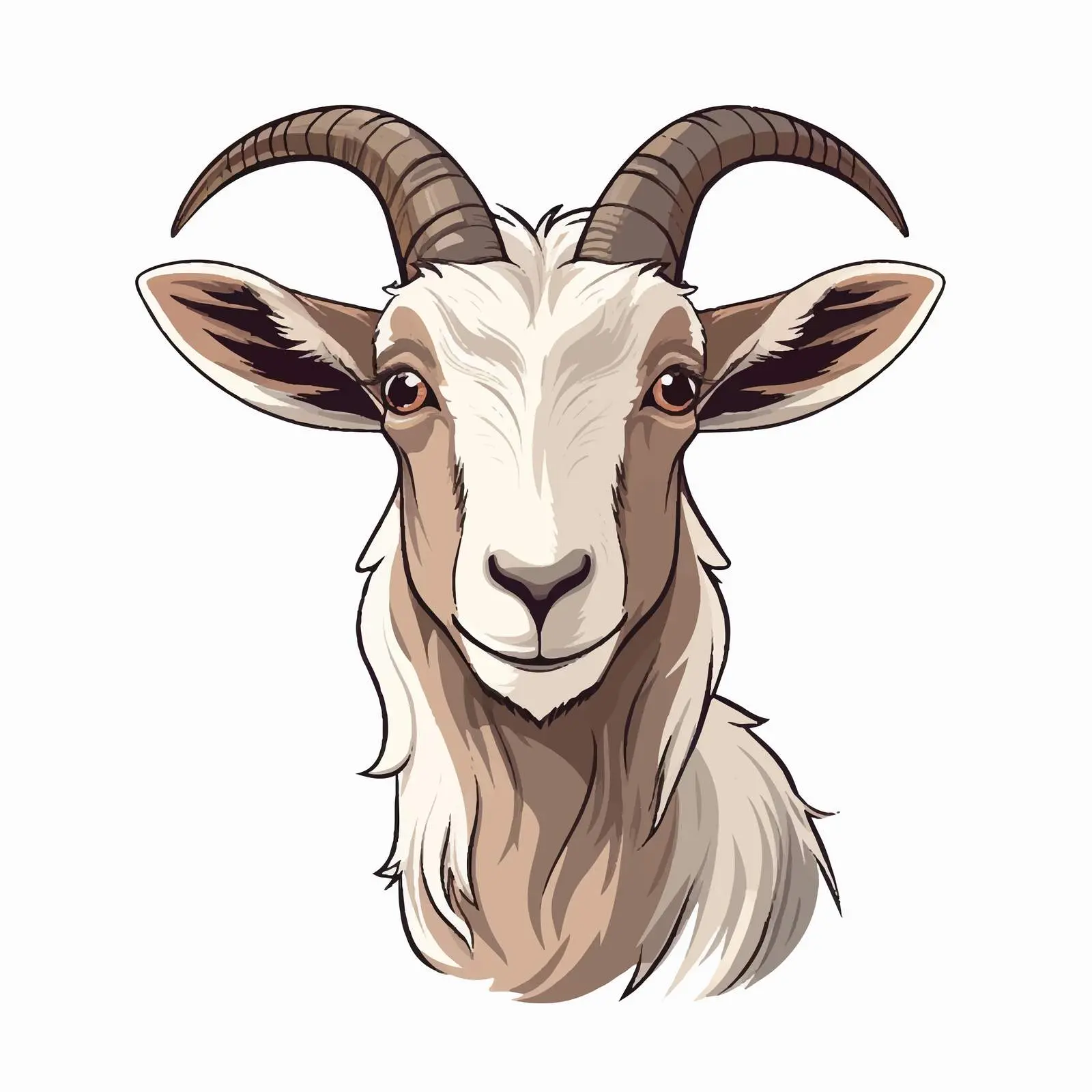 Cartoon Goat Line Art Vector Illustration — free download from Dotvec