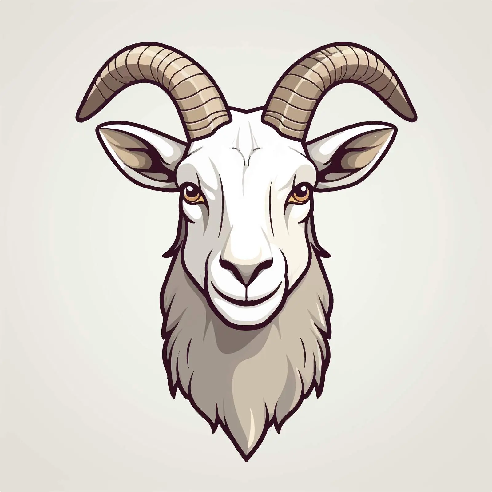 Cartoon Goat Vector Line Illustration on White Background — free download from Dotvec
