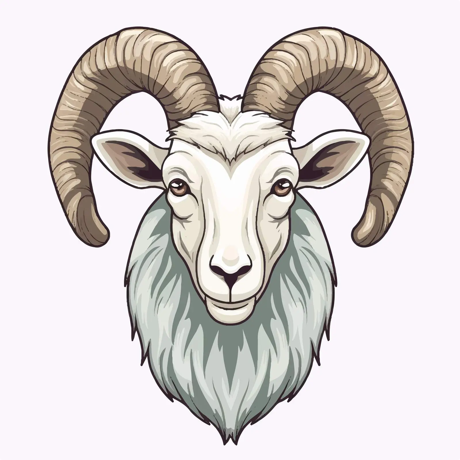 Cartoon Goat Line Vector Illustration on White Background — free download from Dotvec