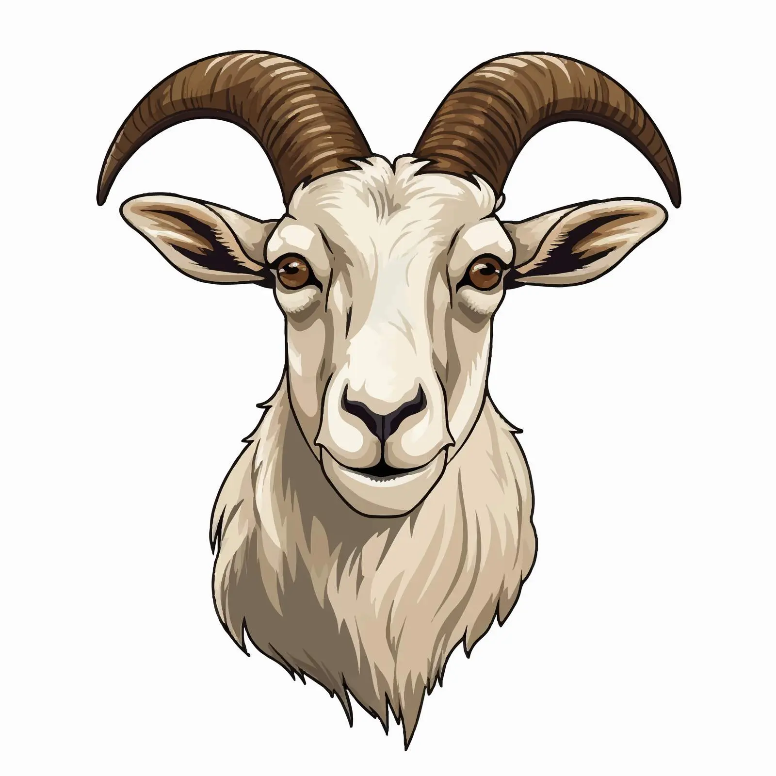 Cartoon Goat Vector Illustration on White Background — free download from Dotvec