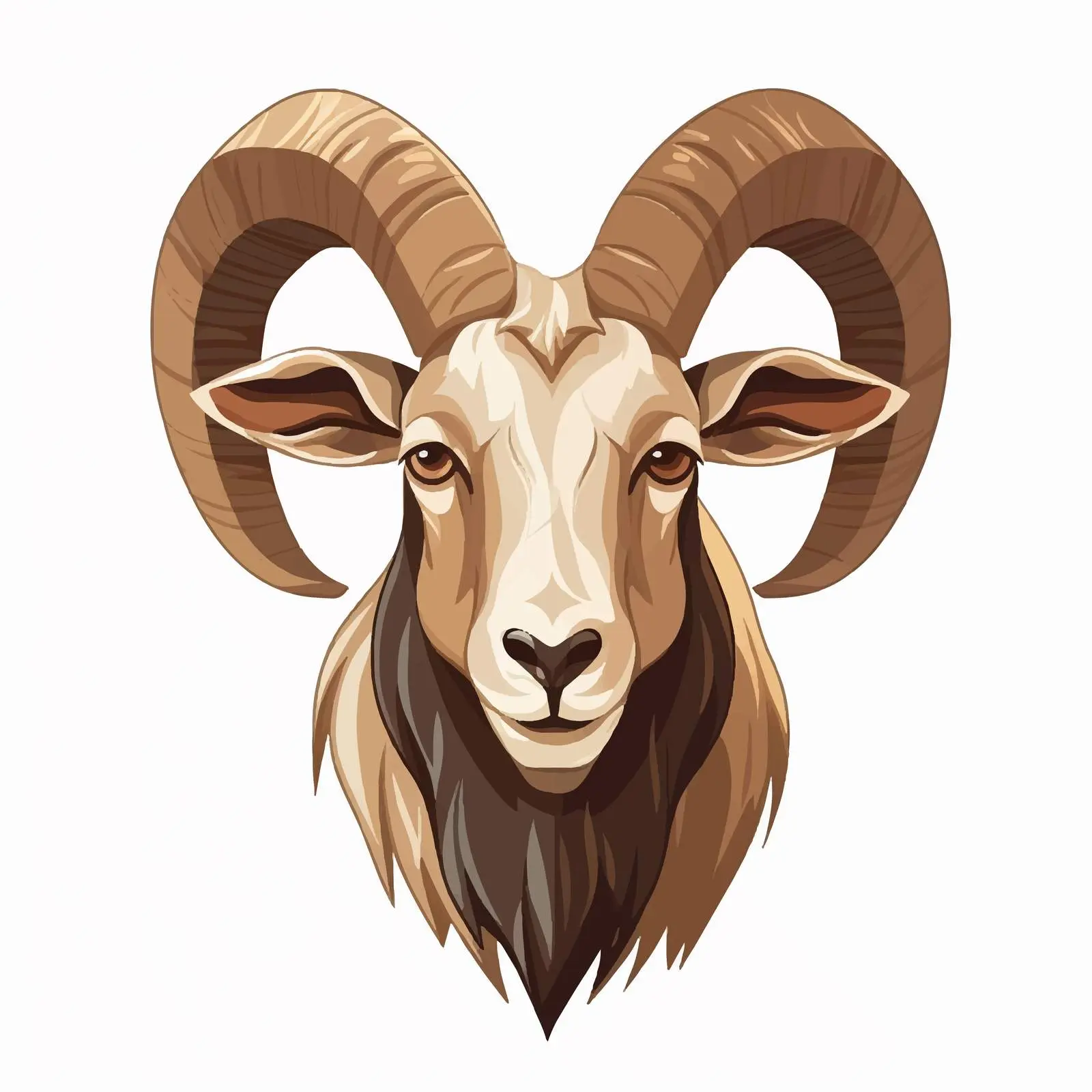 Cartoon Goat Vector Illustration on White Background — free download from Dotvec