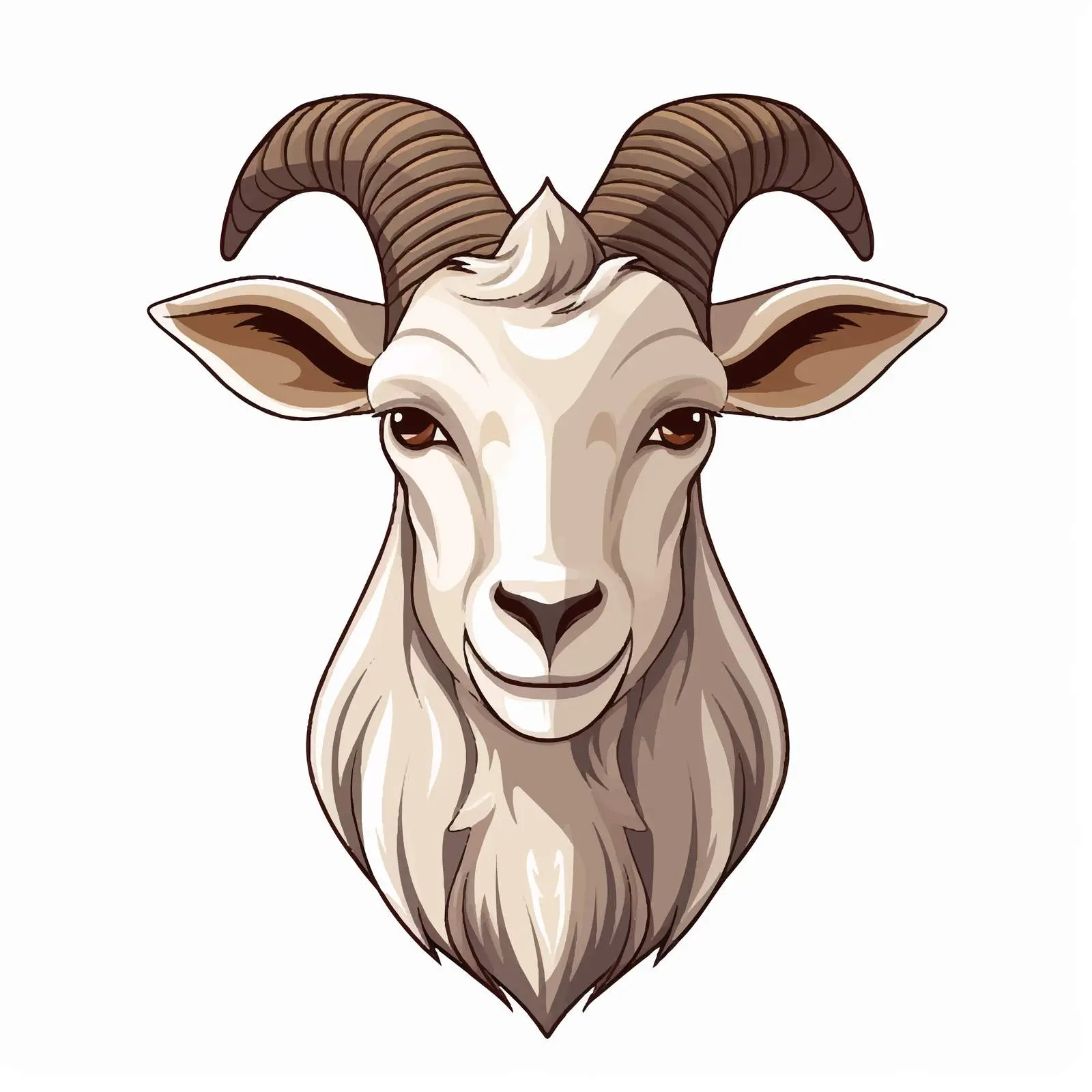 Cartoon Goat Vector Illustration on White Background — free download from Dotvec