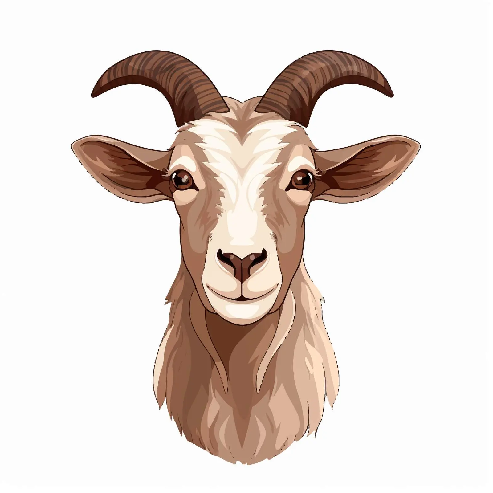 Cute Goat Cartoon Vector Illustration on White Background — free download from Dotvec