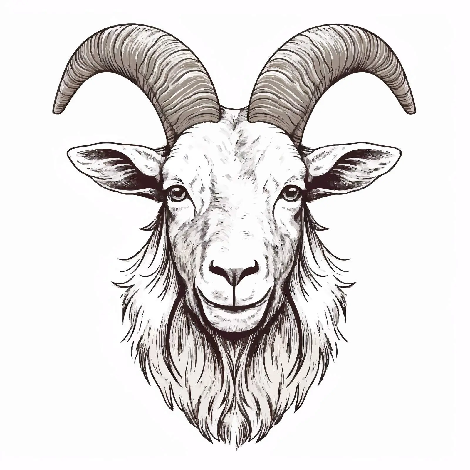 Goat Vector Sketch Illustration on White Background — free download from Dotvec