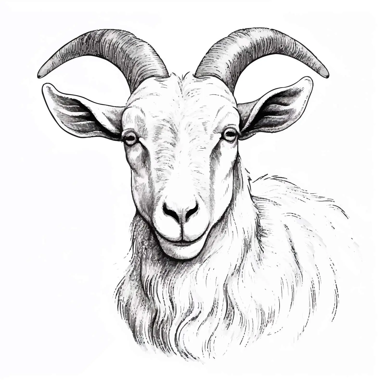 Goat Vector Sketch Illustration on White Background — free download from Dotvec