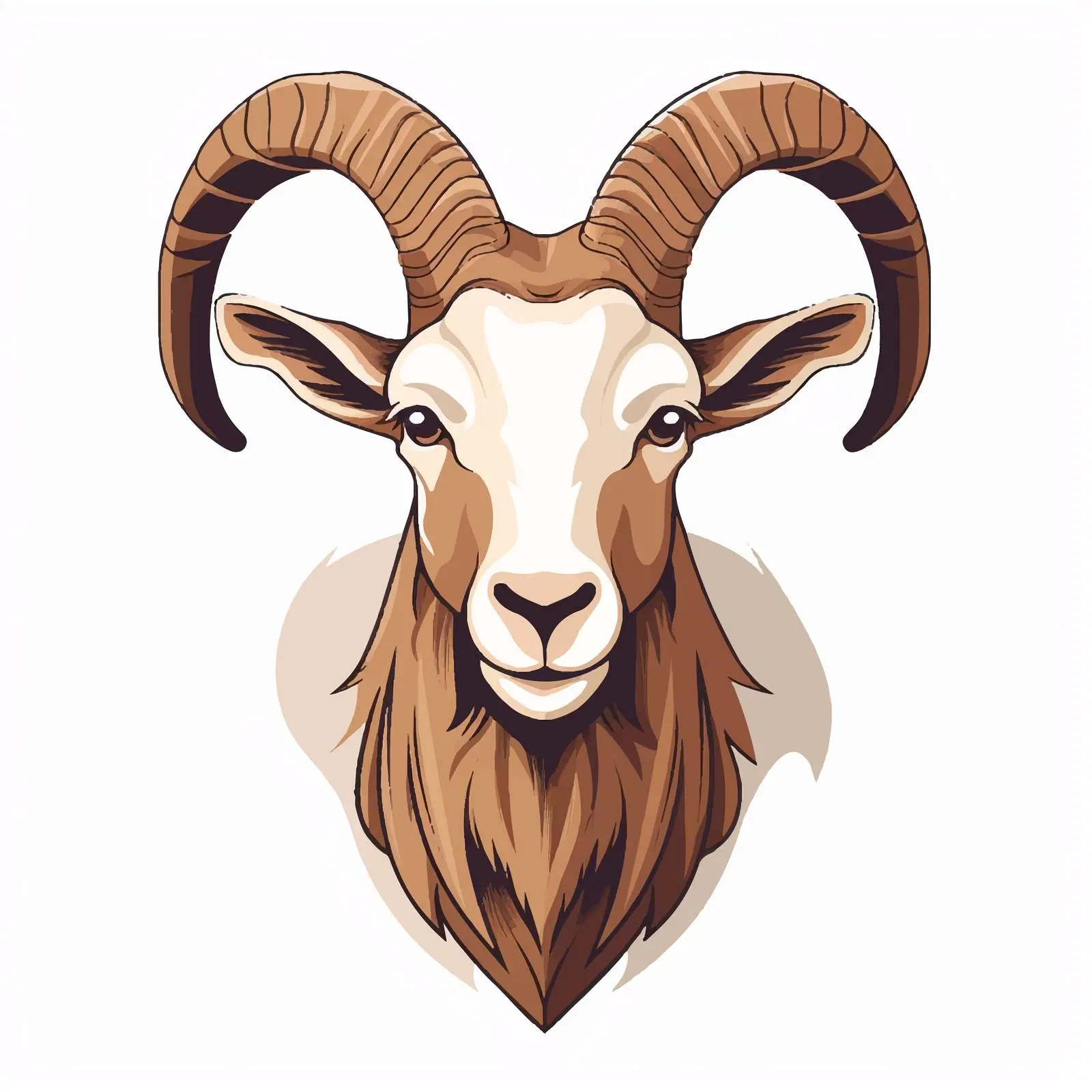 Top View Goat Vector Illustration on White Background – free animal symbols image from Dotvec