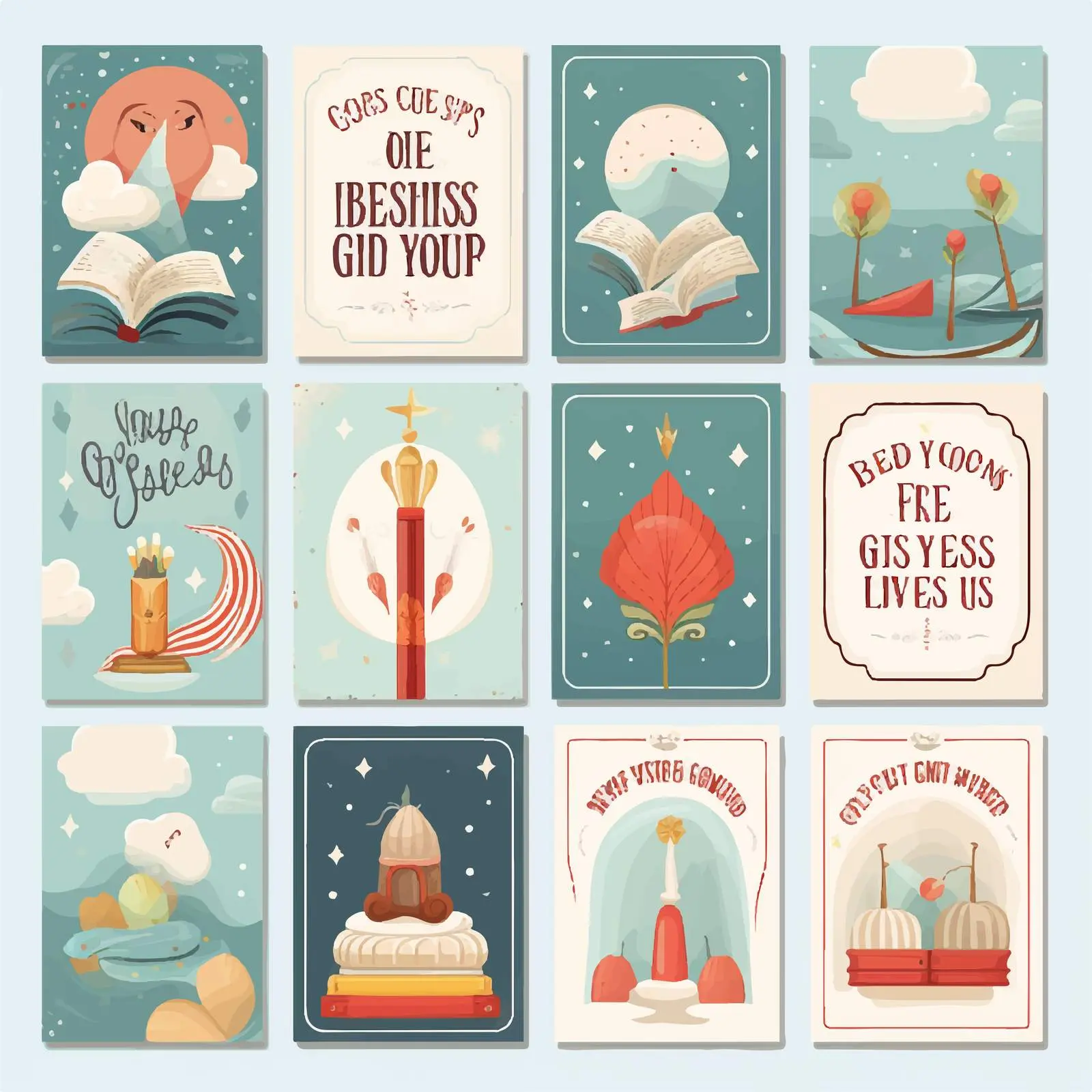 God Bless You Religious Card Templates Set – free card designs image from Dotvec