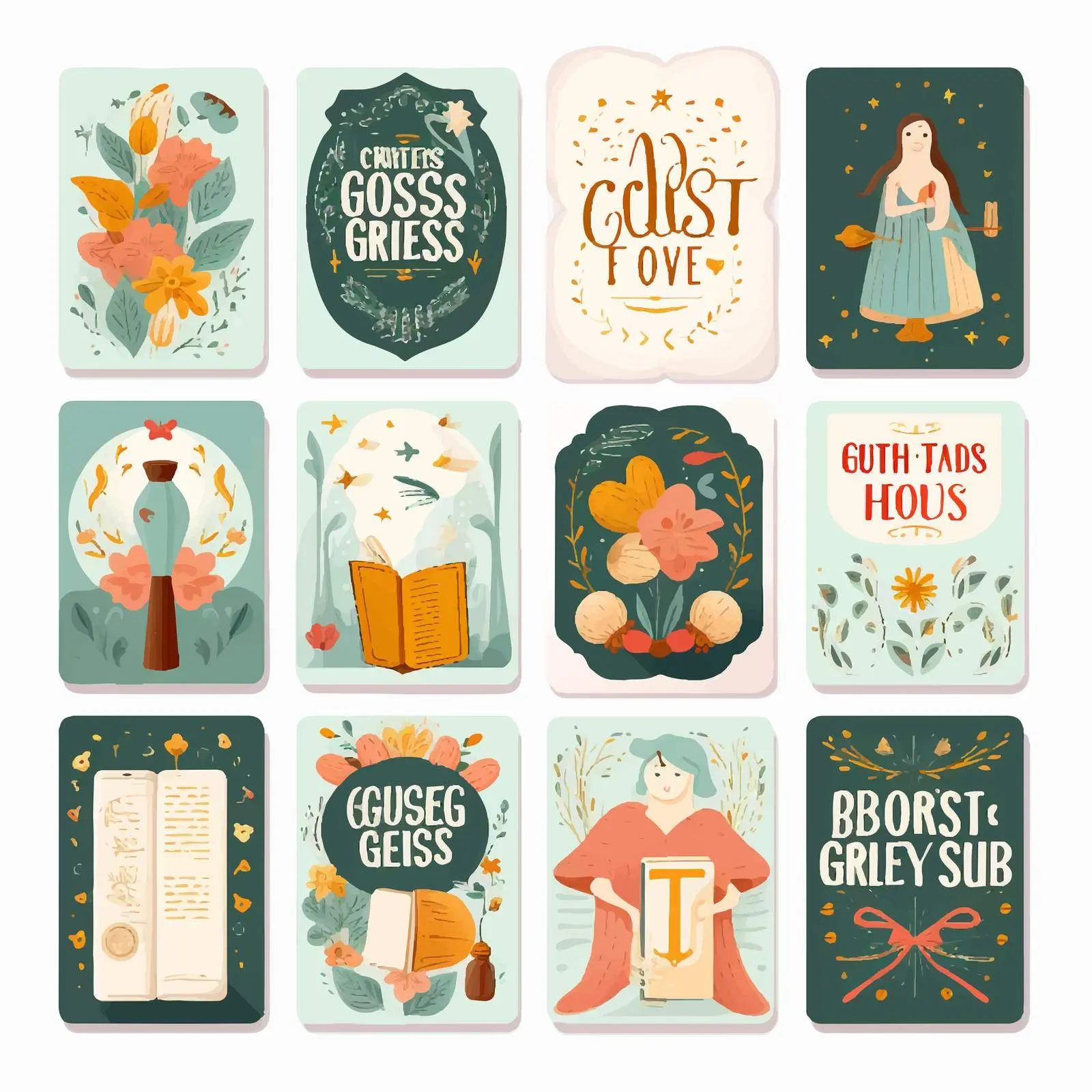 Religious Greeting Card Templates Set – free card designs image from Dotvec
