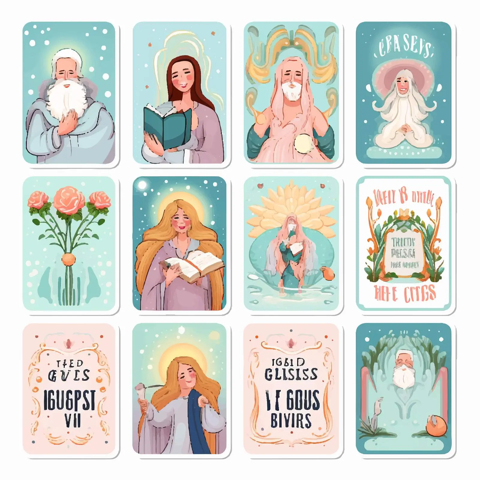 Religious Greeting Cards Template Set – free card designs image from Dotvec
