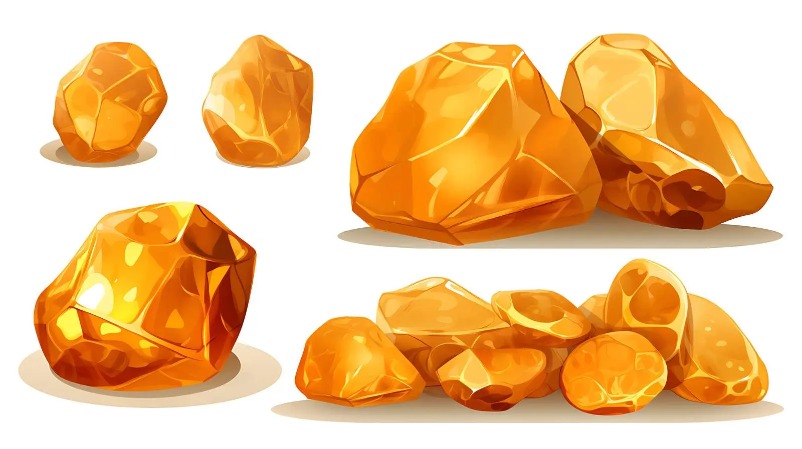 Fantasy Gold Amber Ore Nugget Coin — free download from Dotvec